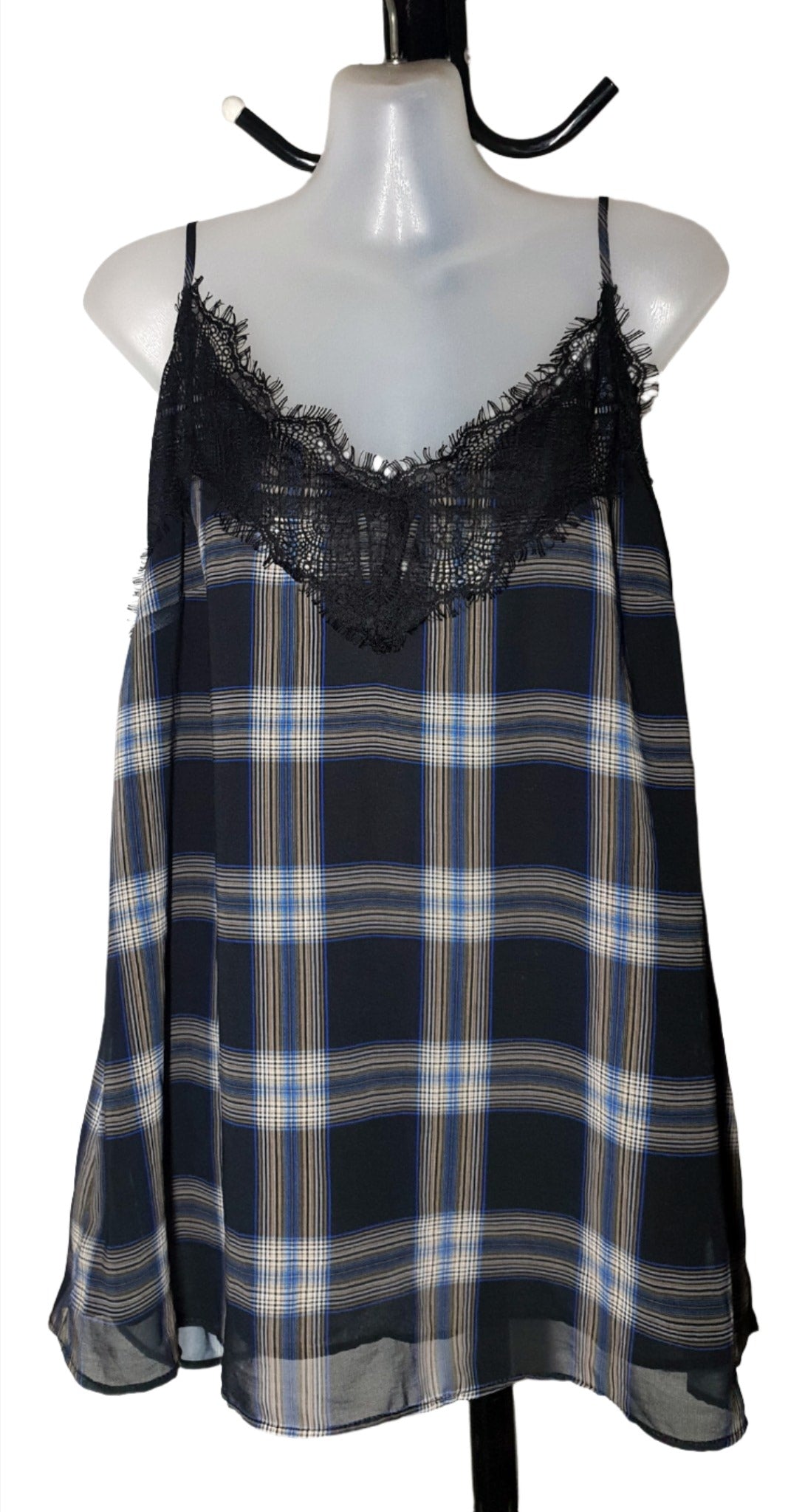 City Chic XS - Tartan Lace Cami Top