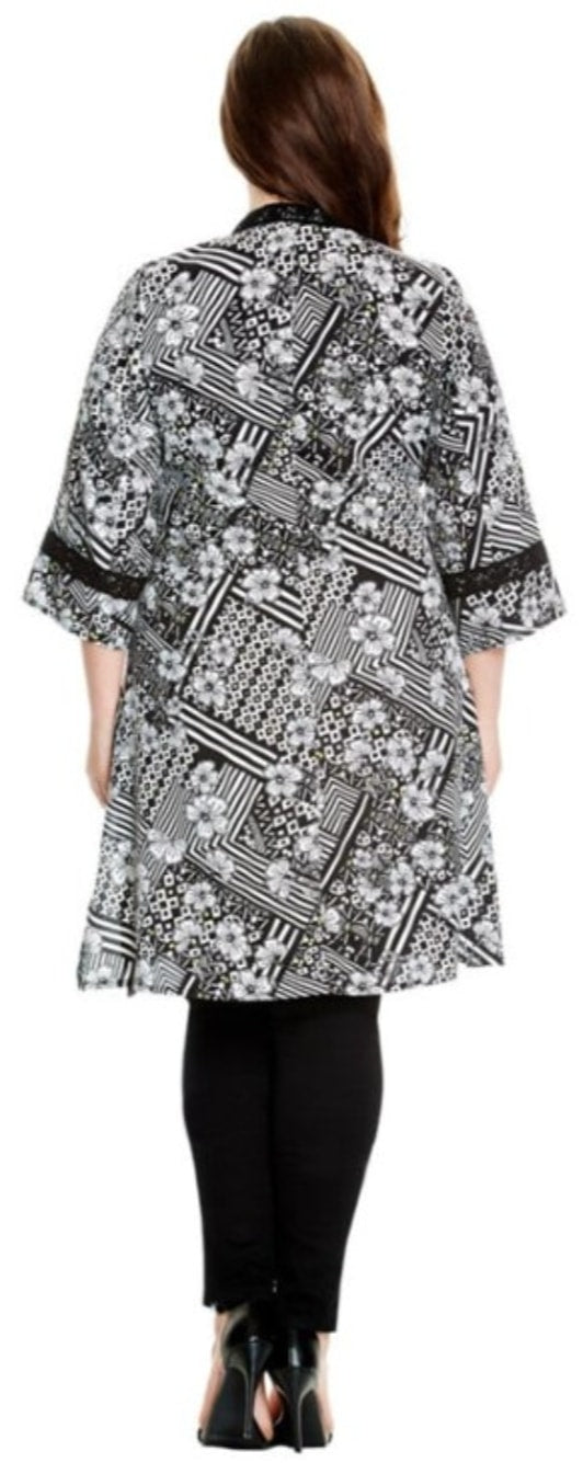City Chic XS - Black And White Lightweight Jacket