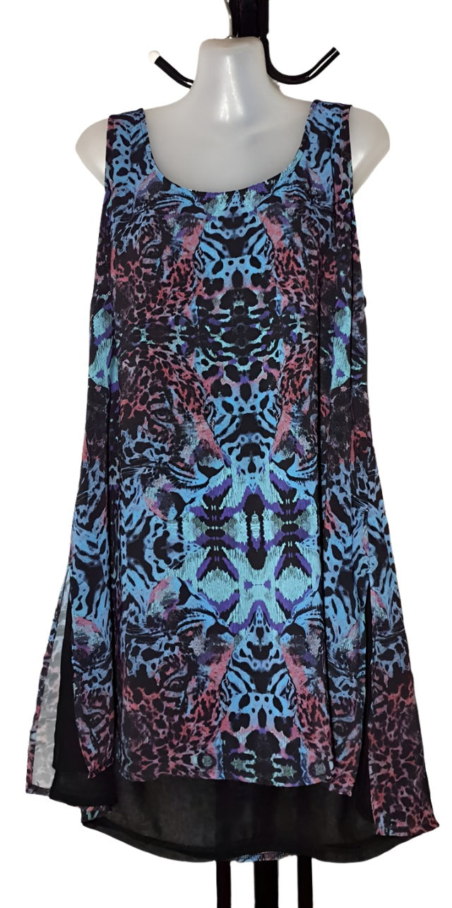 City Chic Medium - Hi Lo Chiffon Tunic Dress