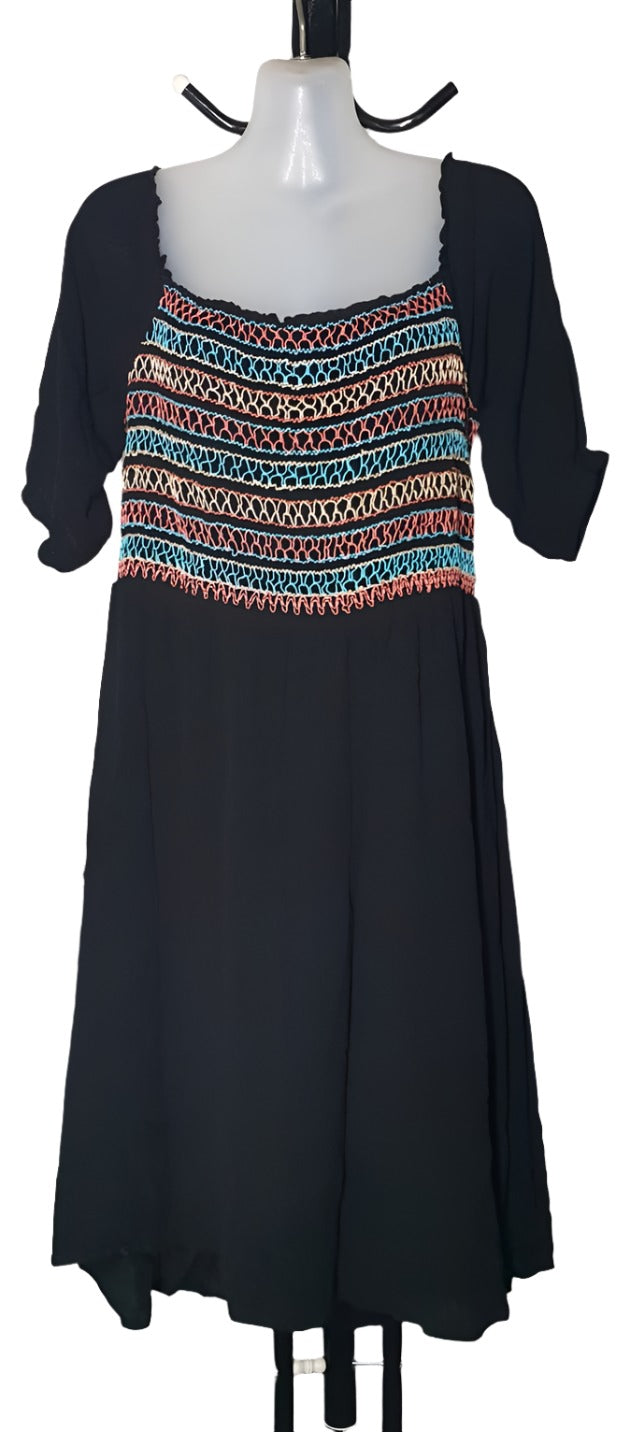 City Chic XS - Shirred Stretchy Off Shoulder Sleeved Dress