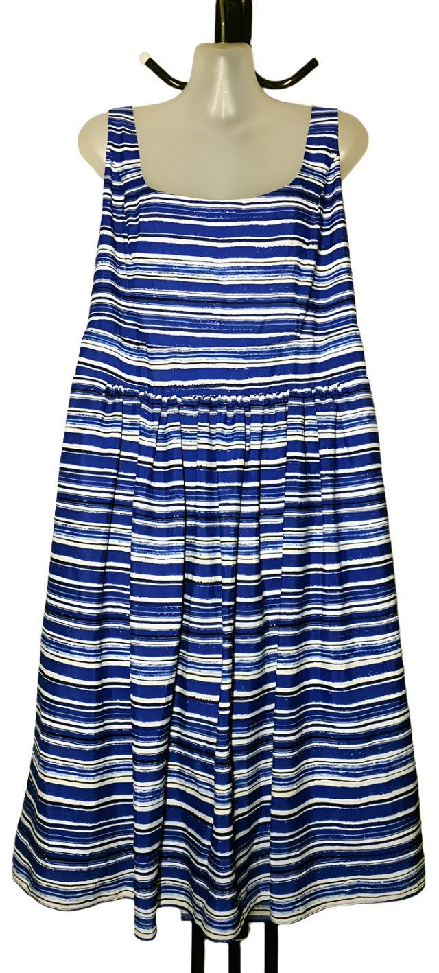 City Chic XS - Blue Stripe Fit And Flare Dress