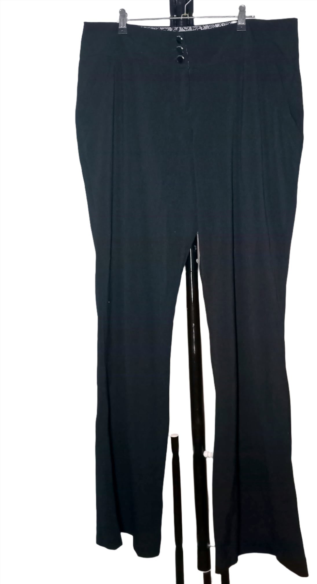 City Chic Small - Black Lace Back Work Pants