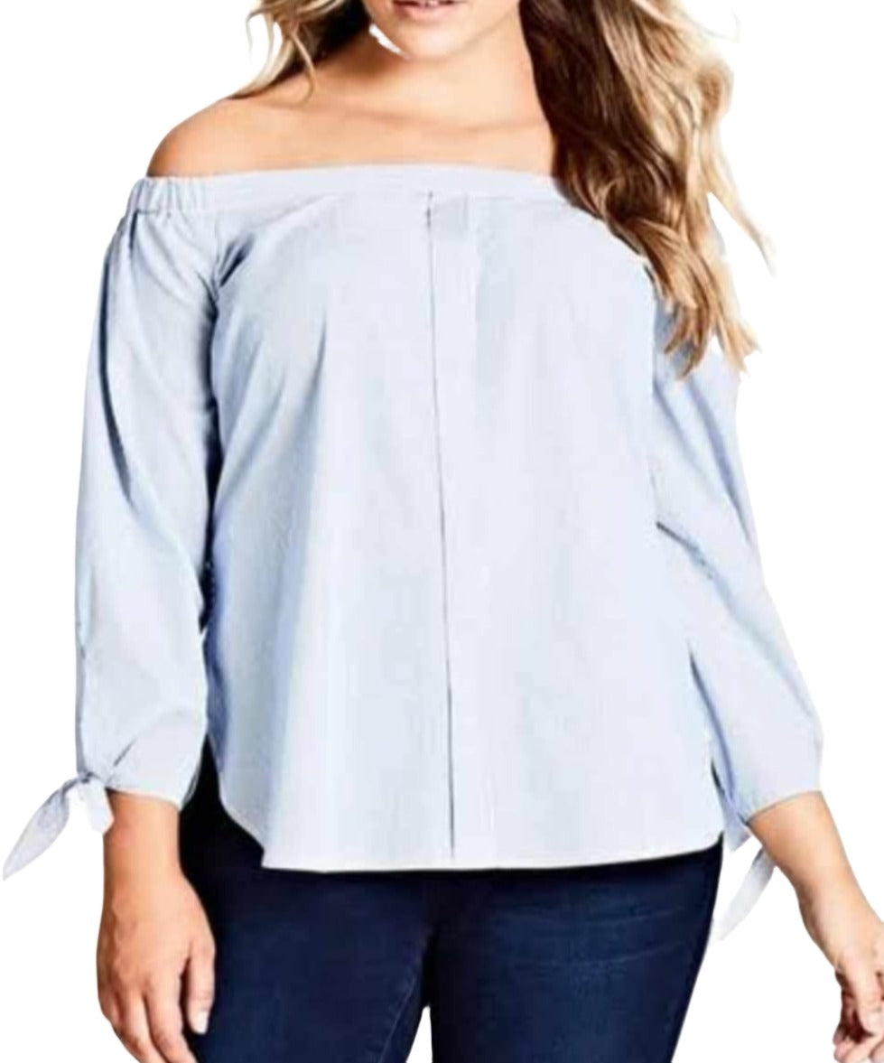 City Chic Large - Sleeved Off Shoulder Top