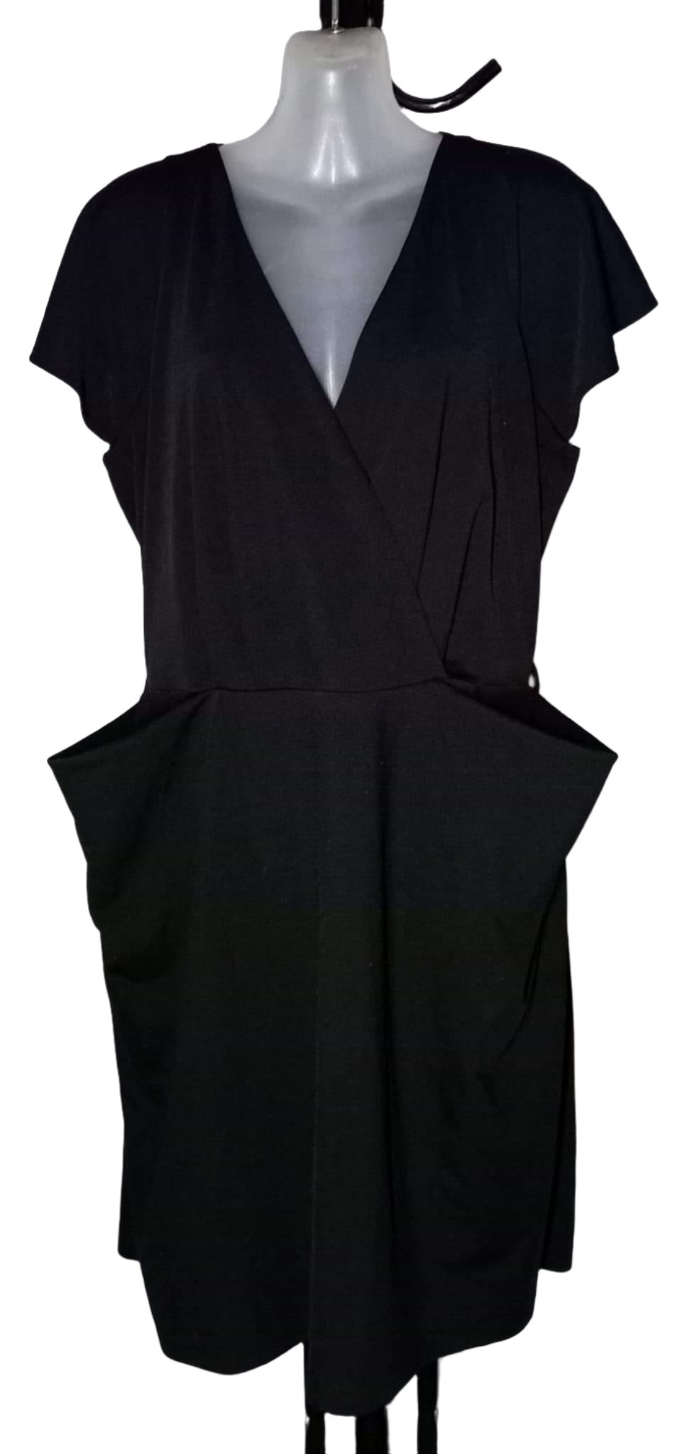 City Chic XS - Black Zip Tunic Dress With Pockets