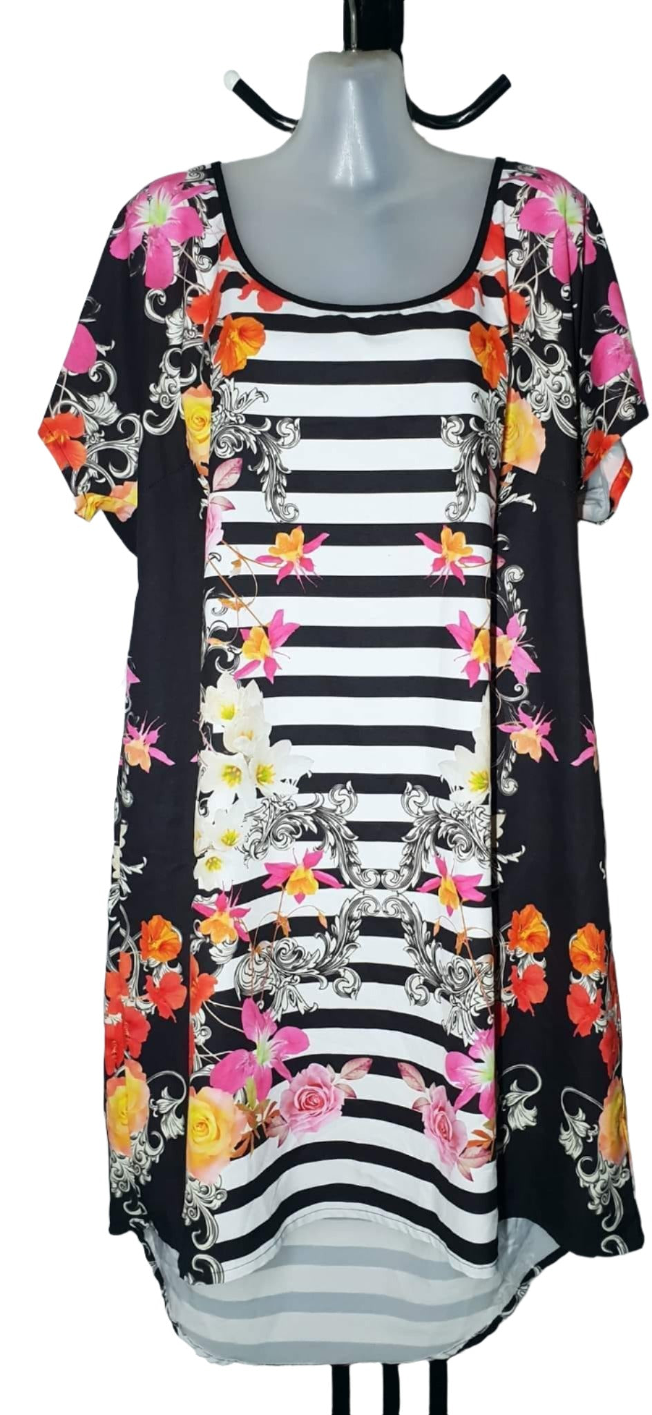 City Chic XS - Striped Floral Dress
