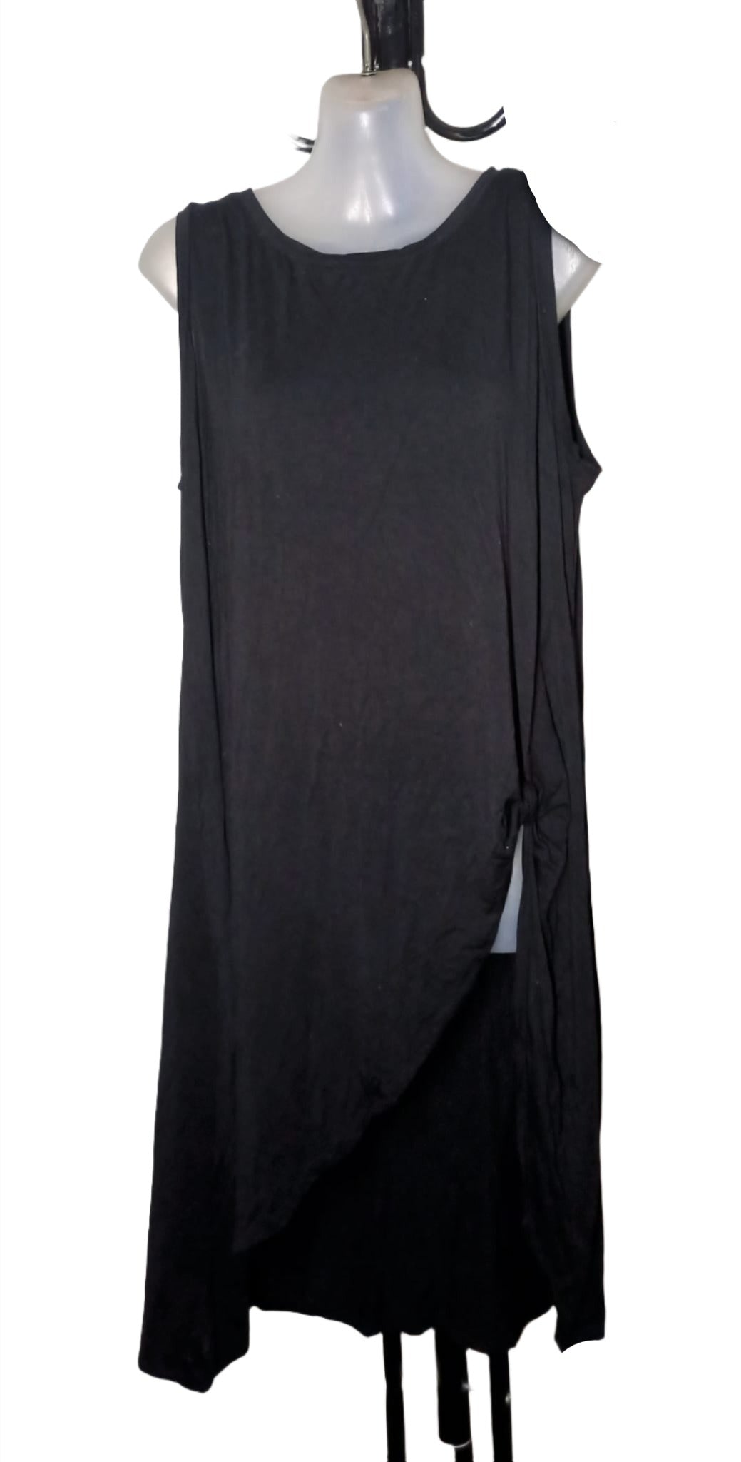City Chic XS - Black Stretchy Knot Front Top