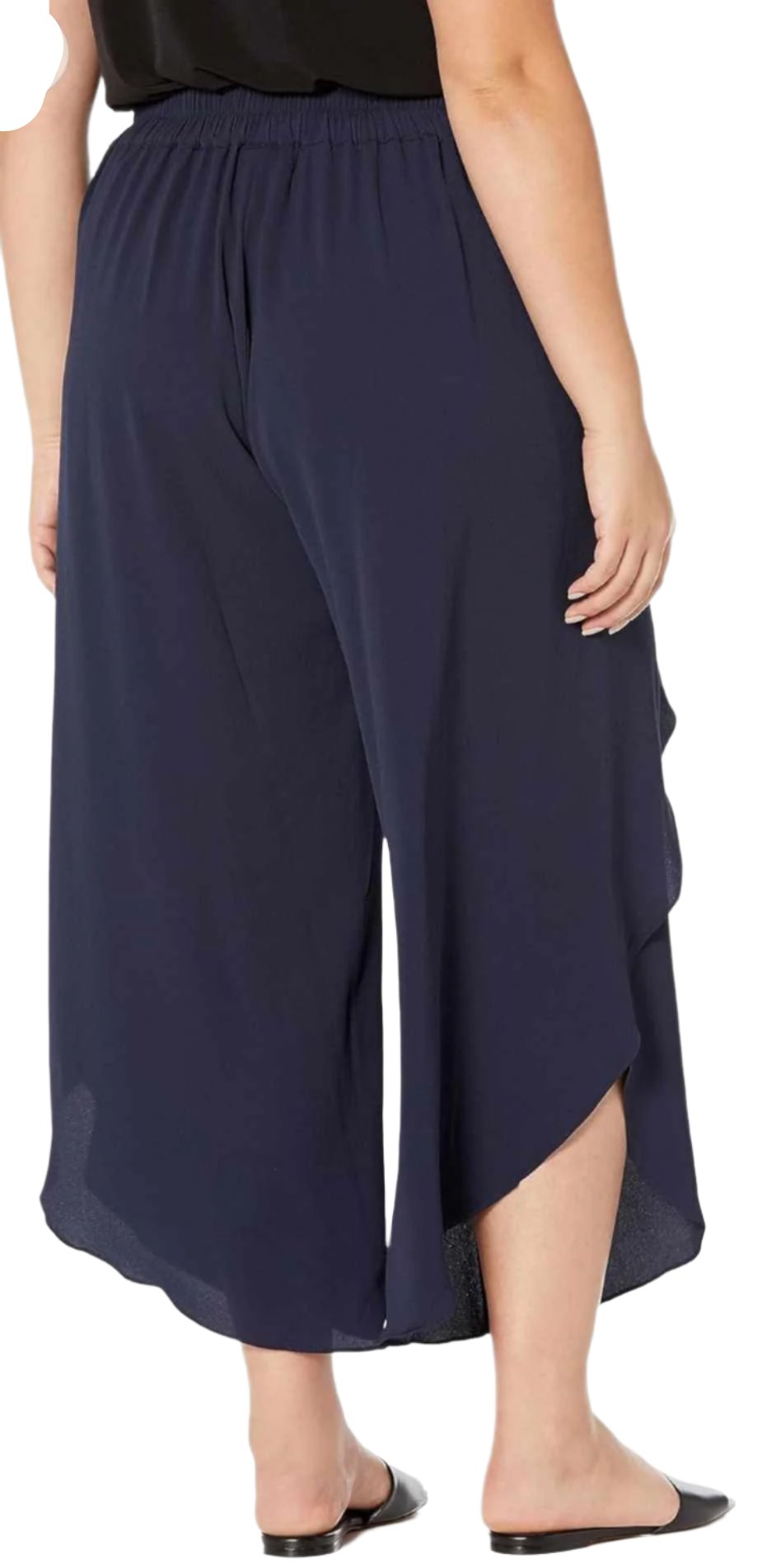 City Chic Medium - Black Chiffon Tie Up Pants
