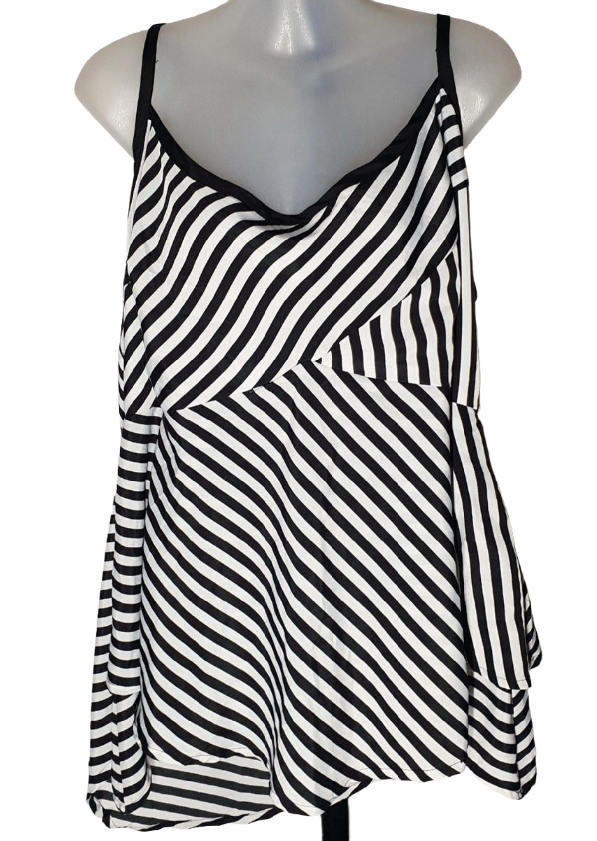 City Chic Large - Striped Singlet Top