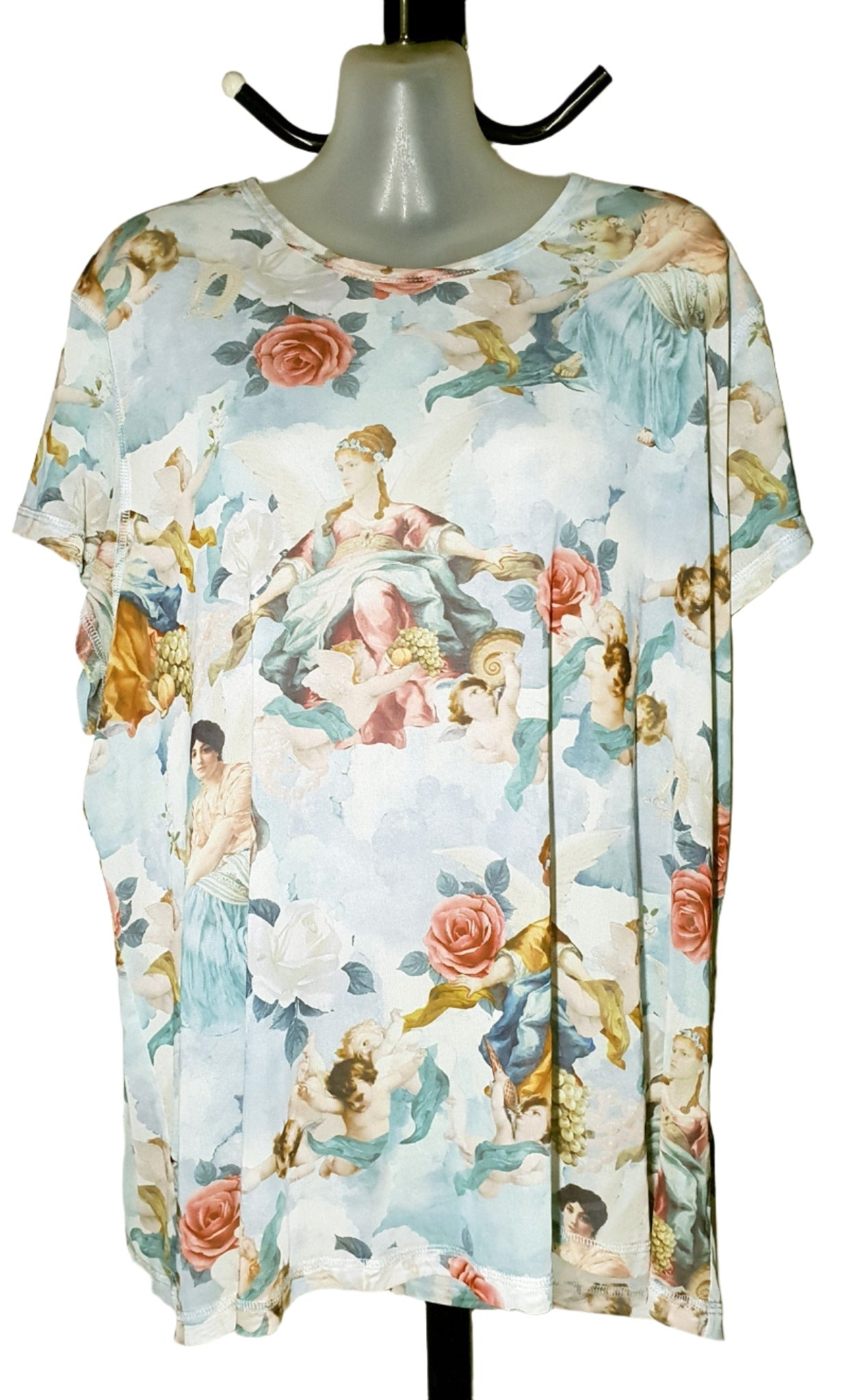 City Chic Medium - Sheer Blue Heaven Angel Rose Top