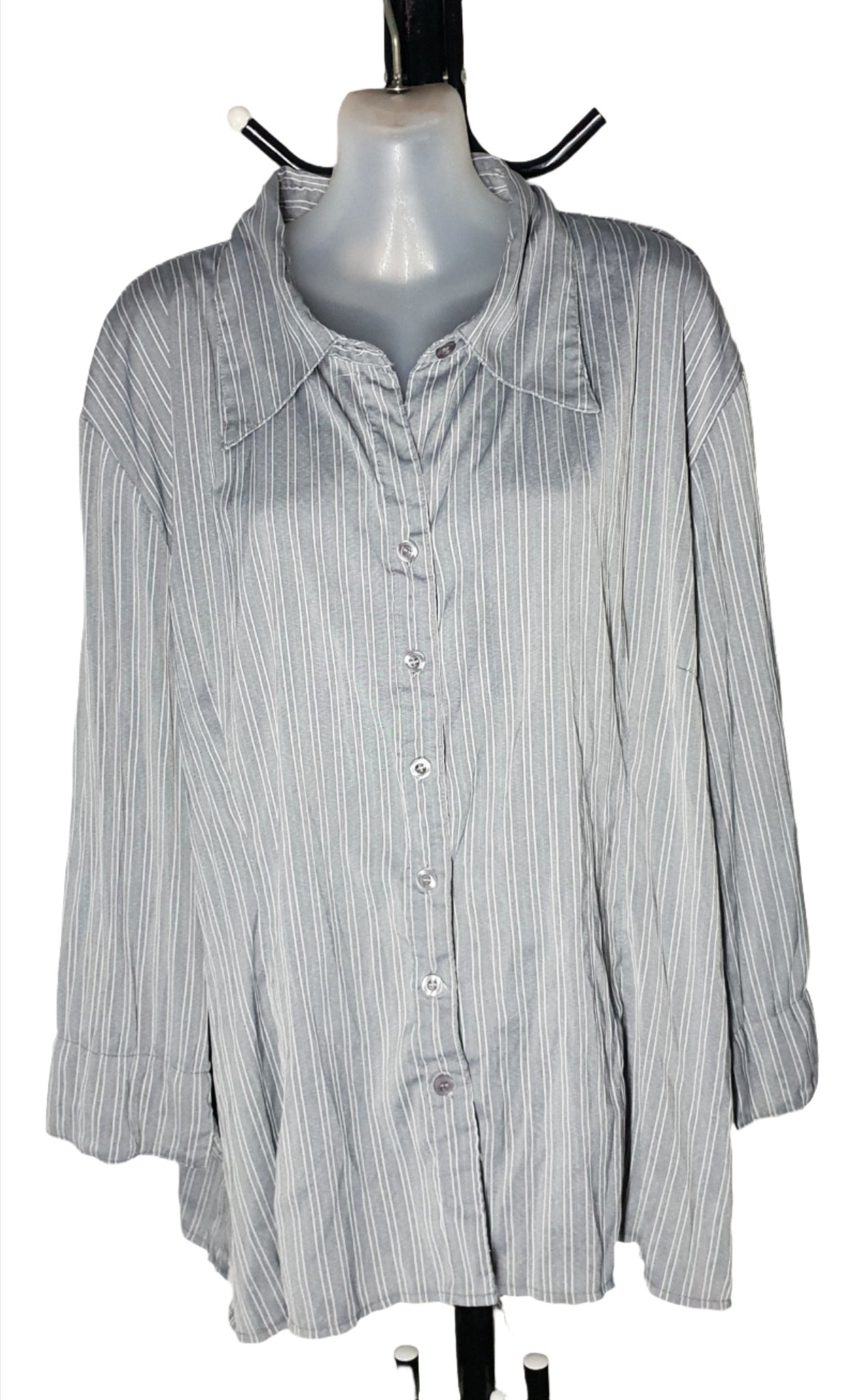 City Chic Medium - Striped Button up Blouse
