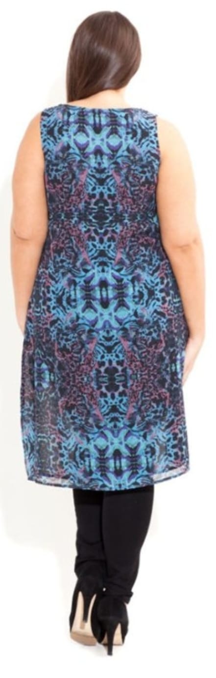 City Chic Medium - Hi Lo Chiffon Tunic Dress