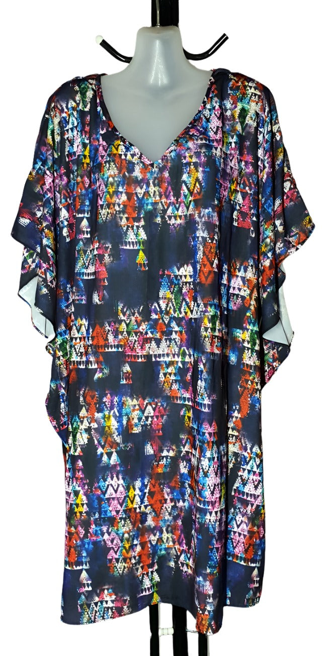 City Chic XS - Printed Batwing Sleeve Kaftan Tunic