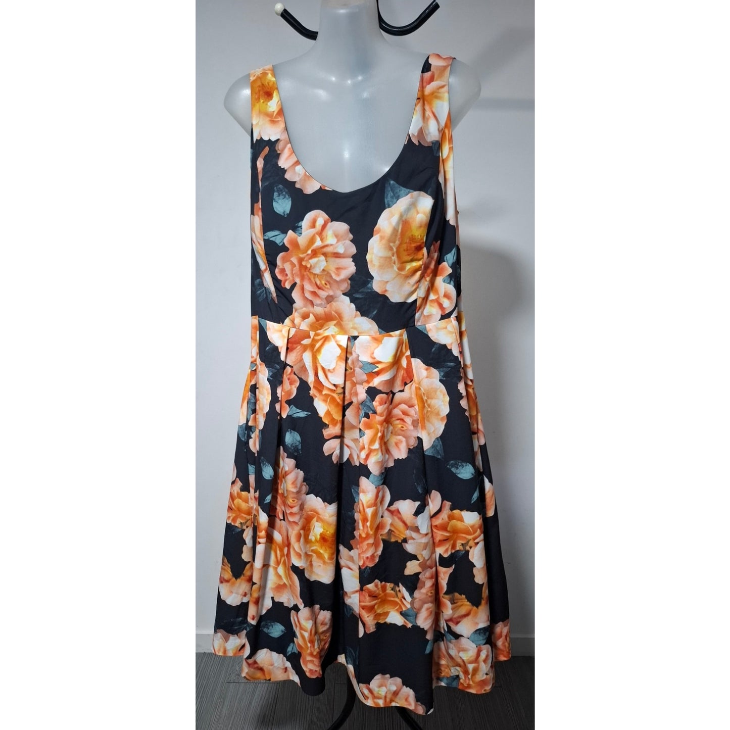 City Chic Small - Floral Fit & Flare Tulle Dress With Pockets