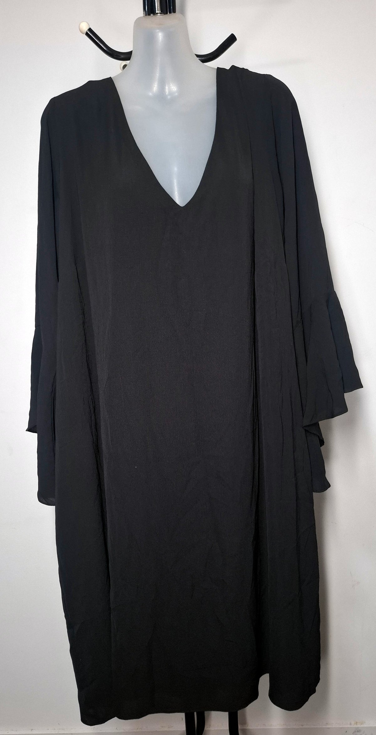 City Chic Large - Black Bell Sleeve Dress