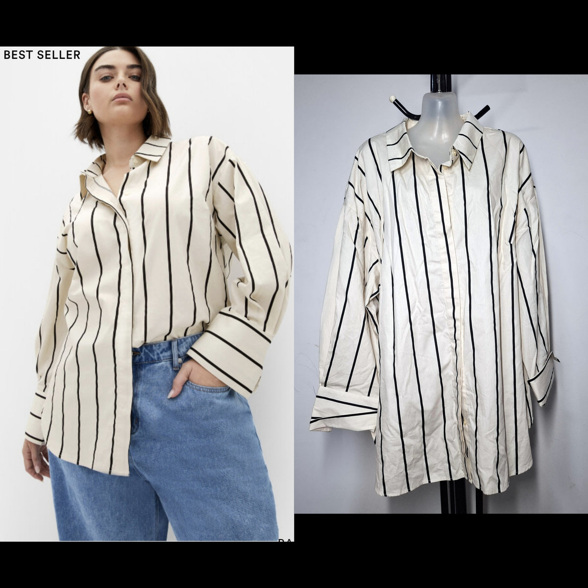 City Chic Medium - Cotton Button Up Office Attire Top