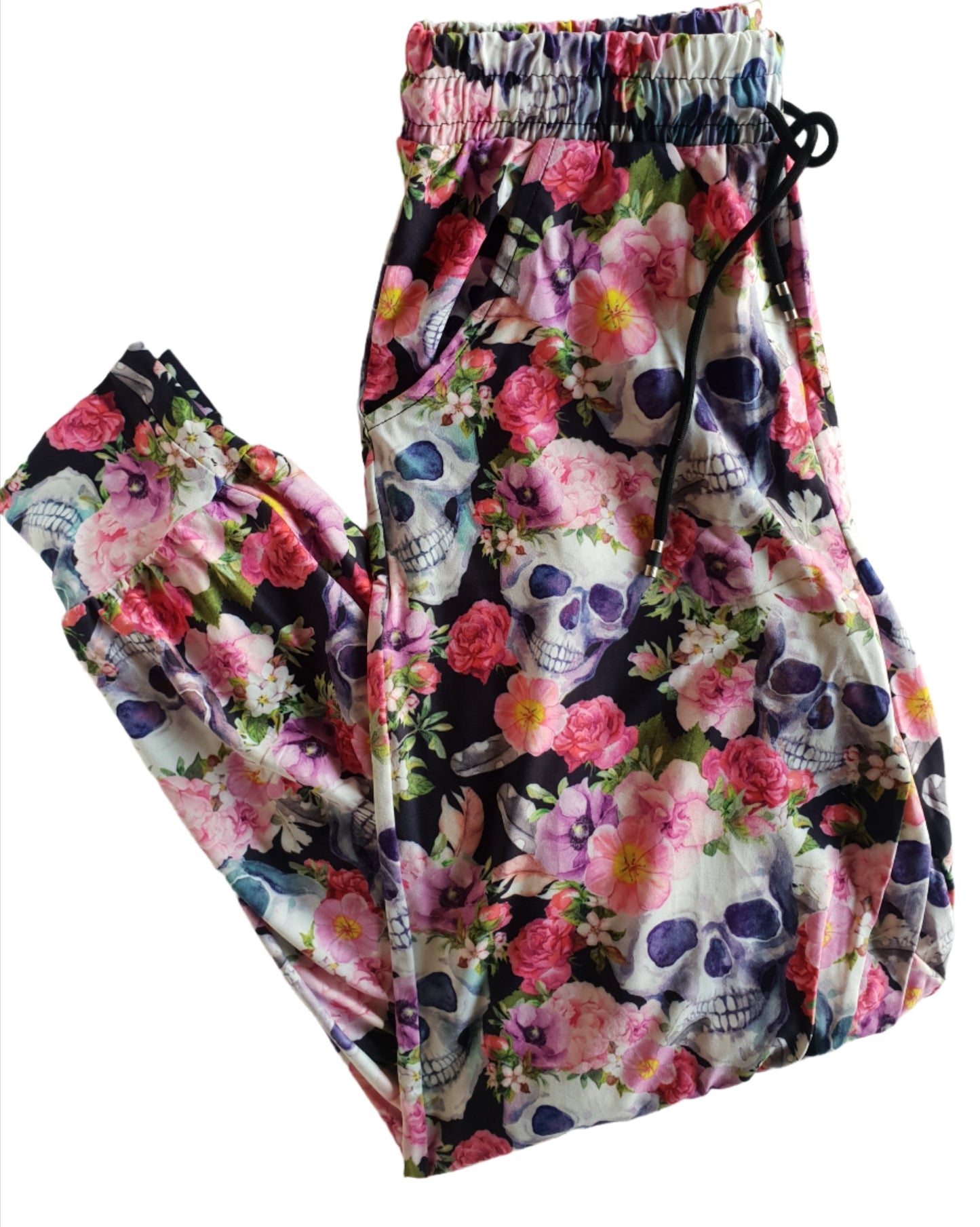 Deluxe - Floral Skull - Joggers With Drawstring And Pockets