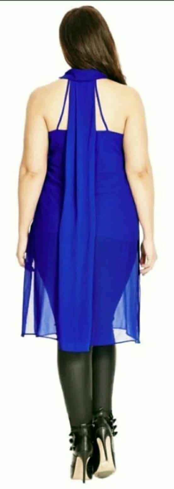 City Chic XS - Blue Chiffon Halter Tunic Top