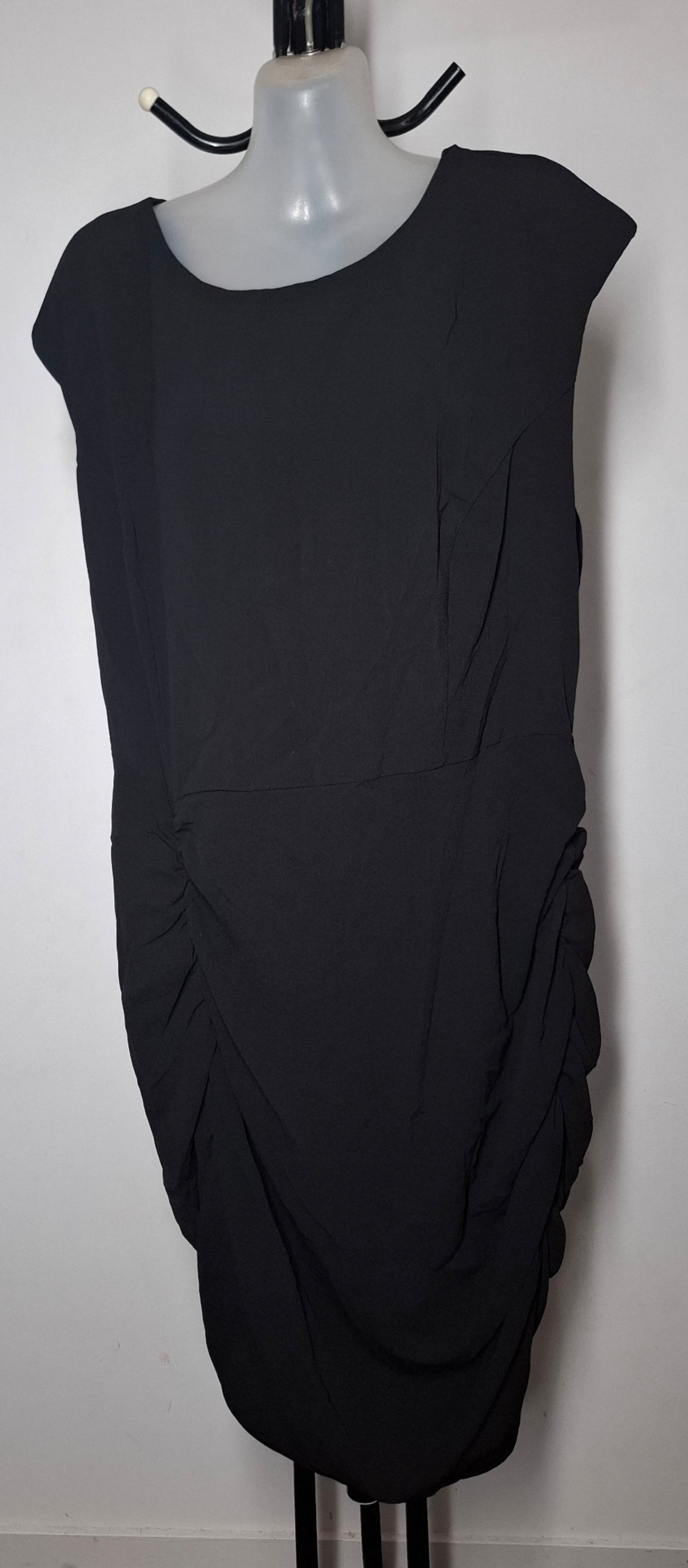 City Chic XS - Black Ruched Dress