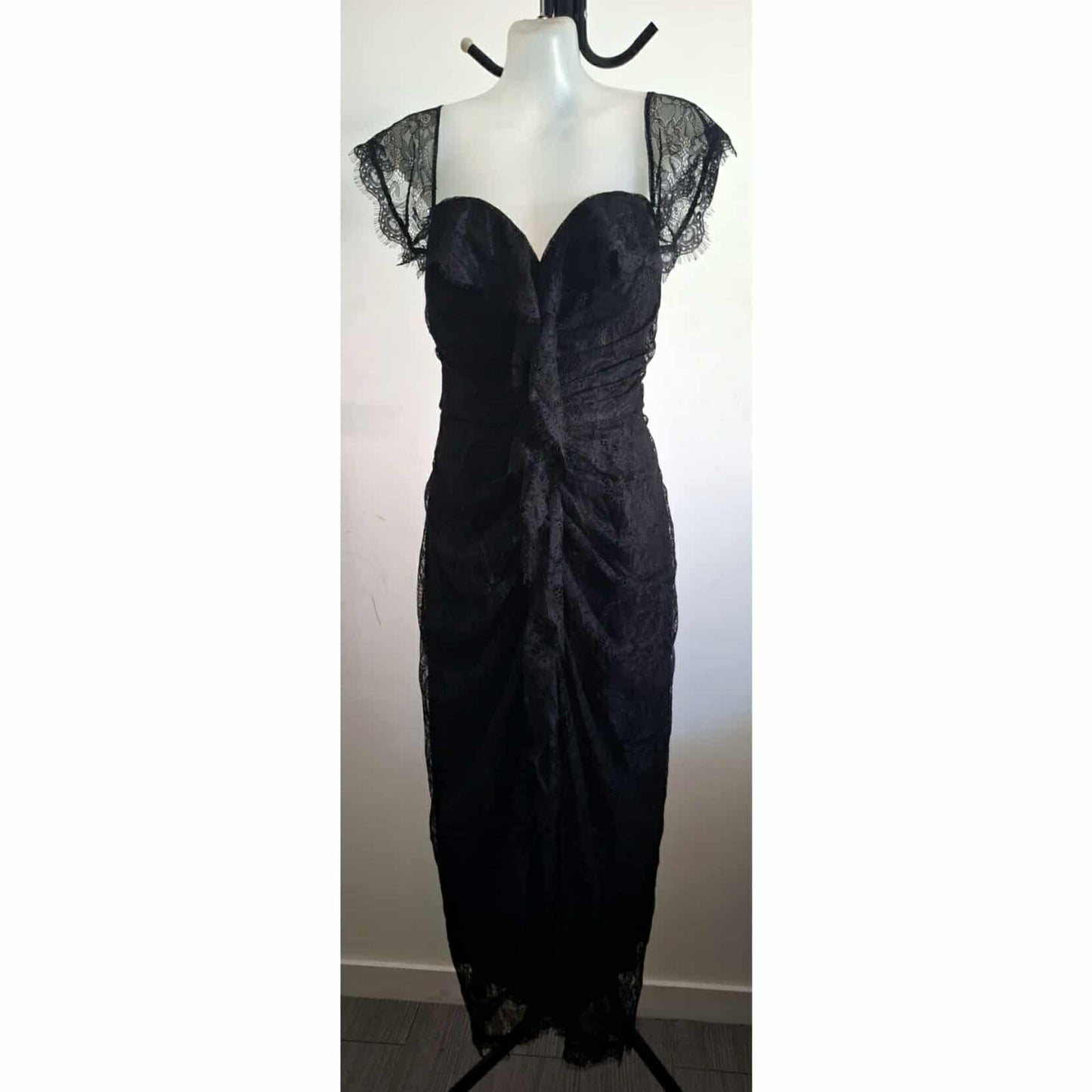 City Chic Small - Black Lace Off Shoulder Dress - Brand New With Tags