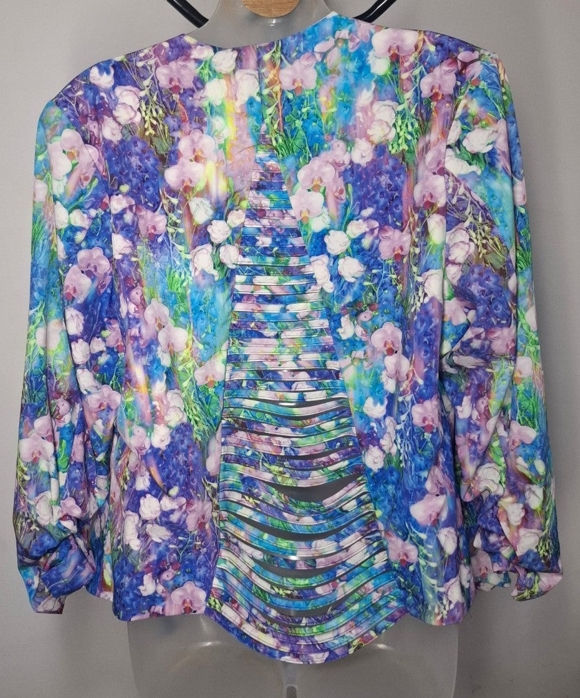 City Chic XS - Floral Lightweight Drapey Blazer Jacket