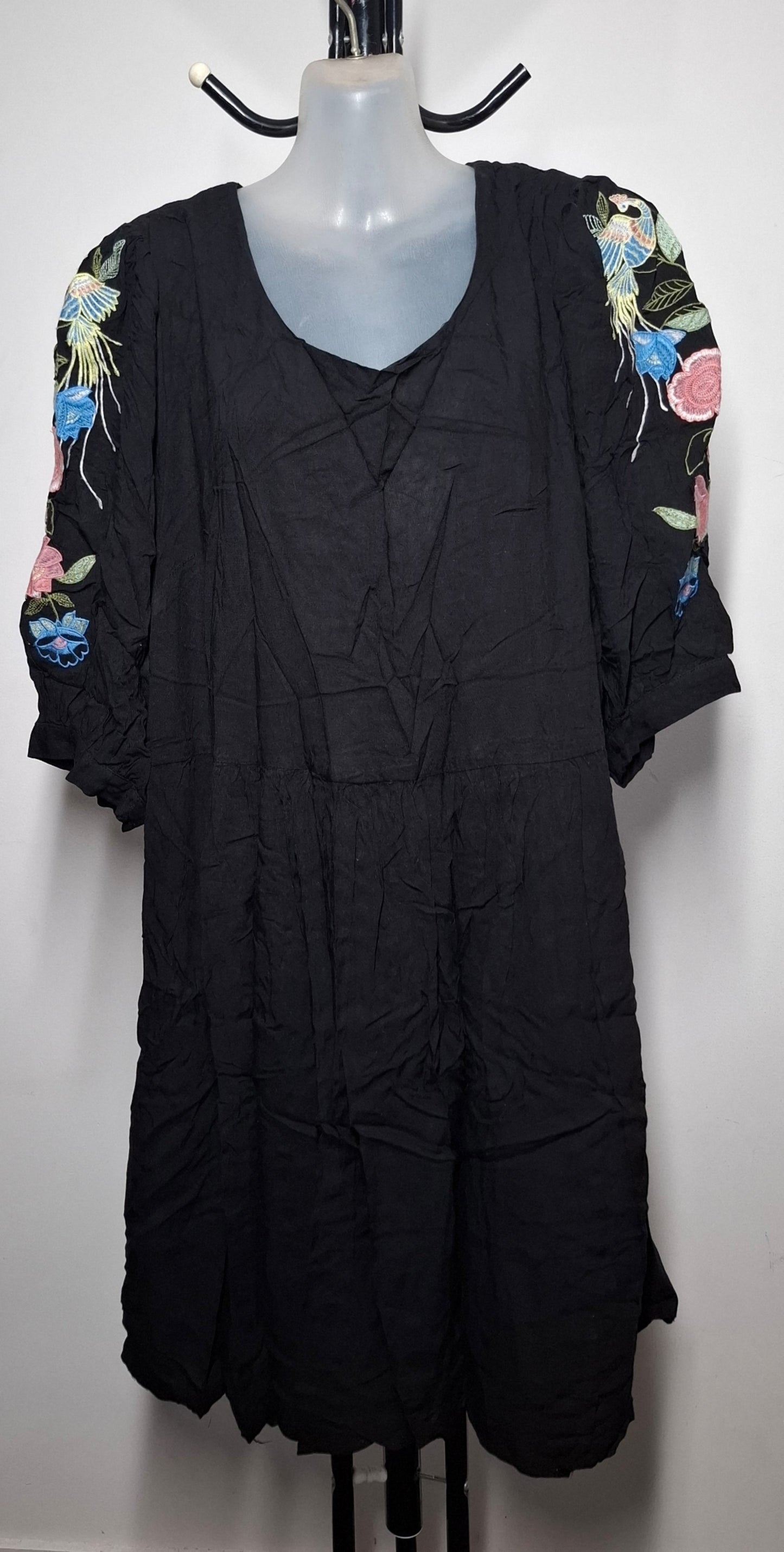 City Chic Small - Black Sleeved Dress