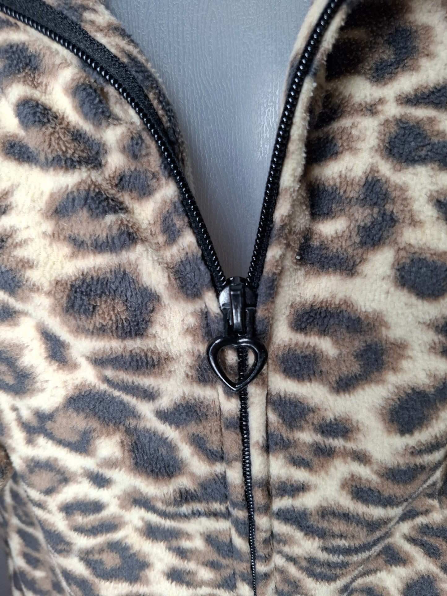 Size 10 - Leopard Print Hoodie With Love Heart Zip