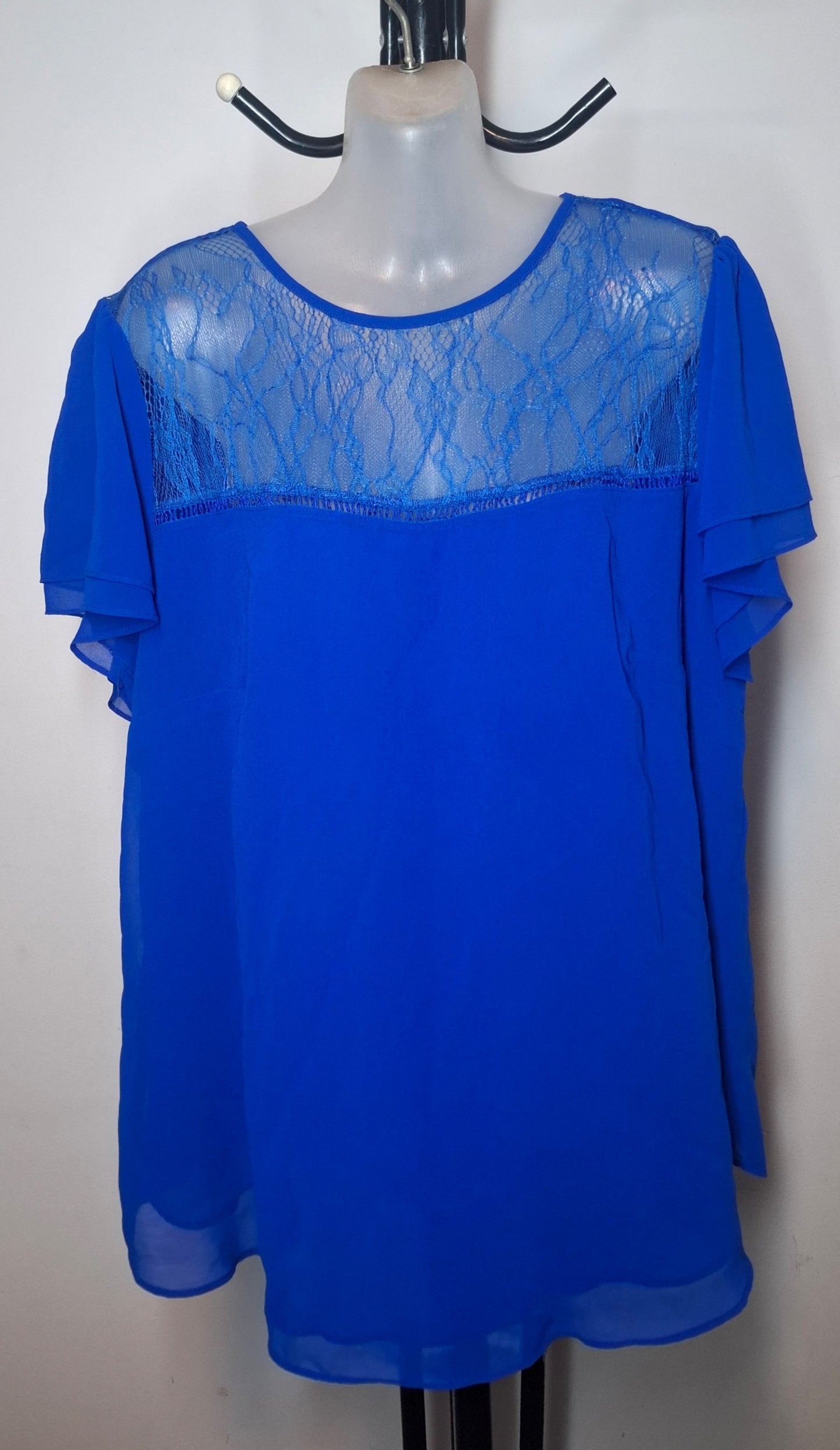 City Chic Small - Blue Lace Top
