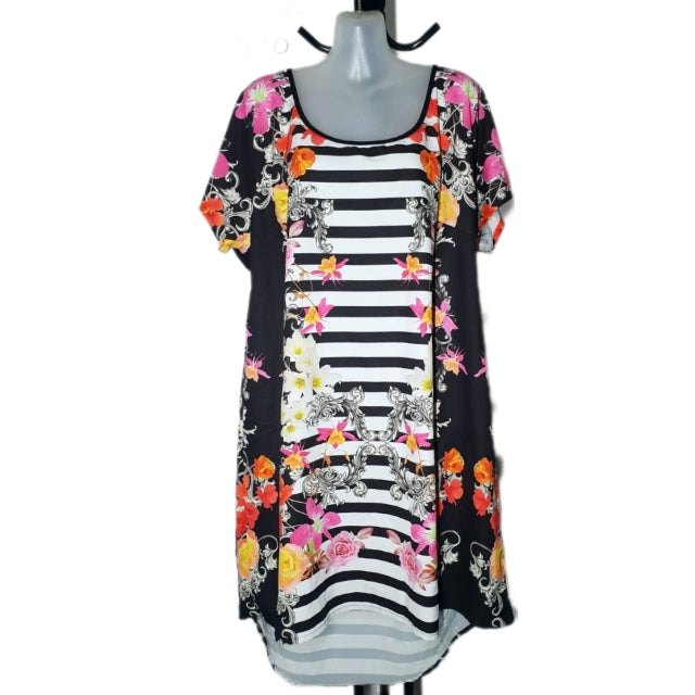 City Chic XS - Striped Floral Dress