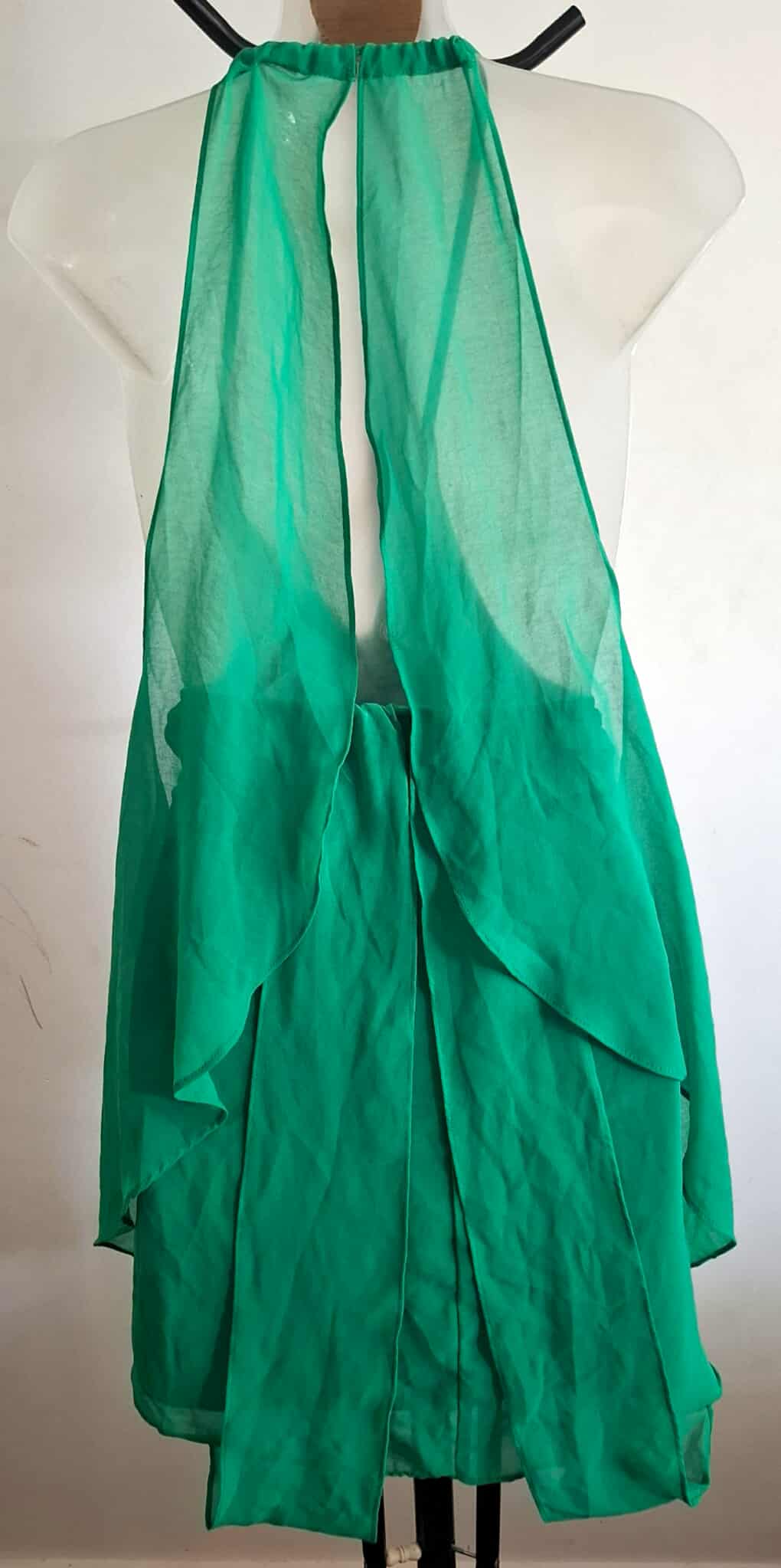 City Chic Medium - Green Chiffon Overlay Top