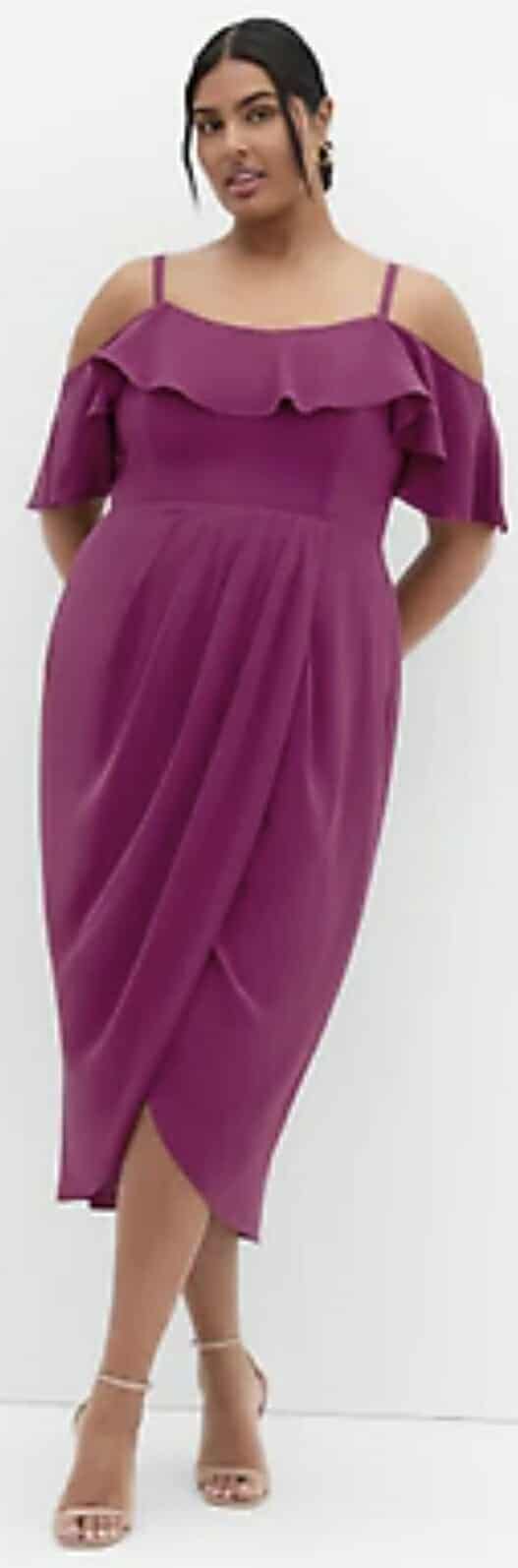 City Chic XS - Frill Off Shoulder Dress