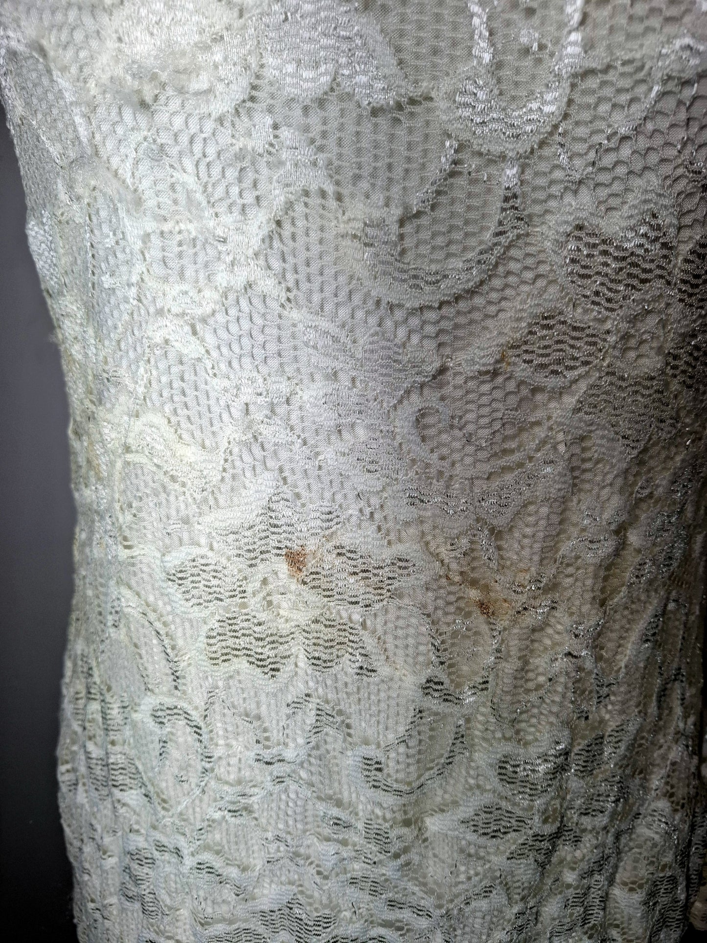 Size 8 - White Lace Stretchy One Shoulder Dress - FREE