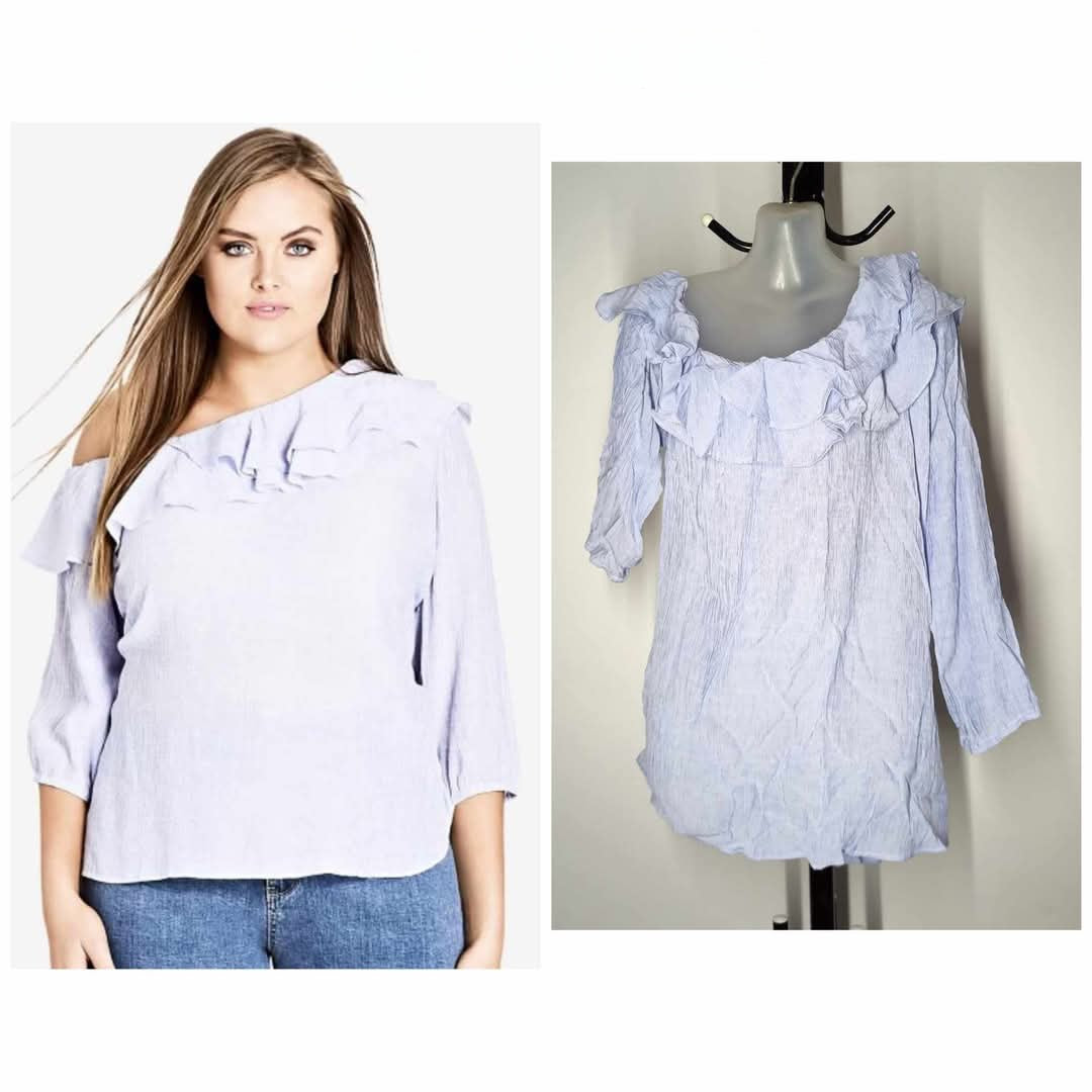 City Chic Medium - Off Shoulder Top With Sleeves