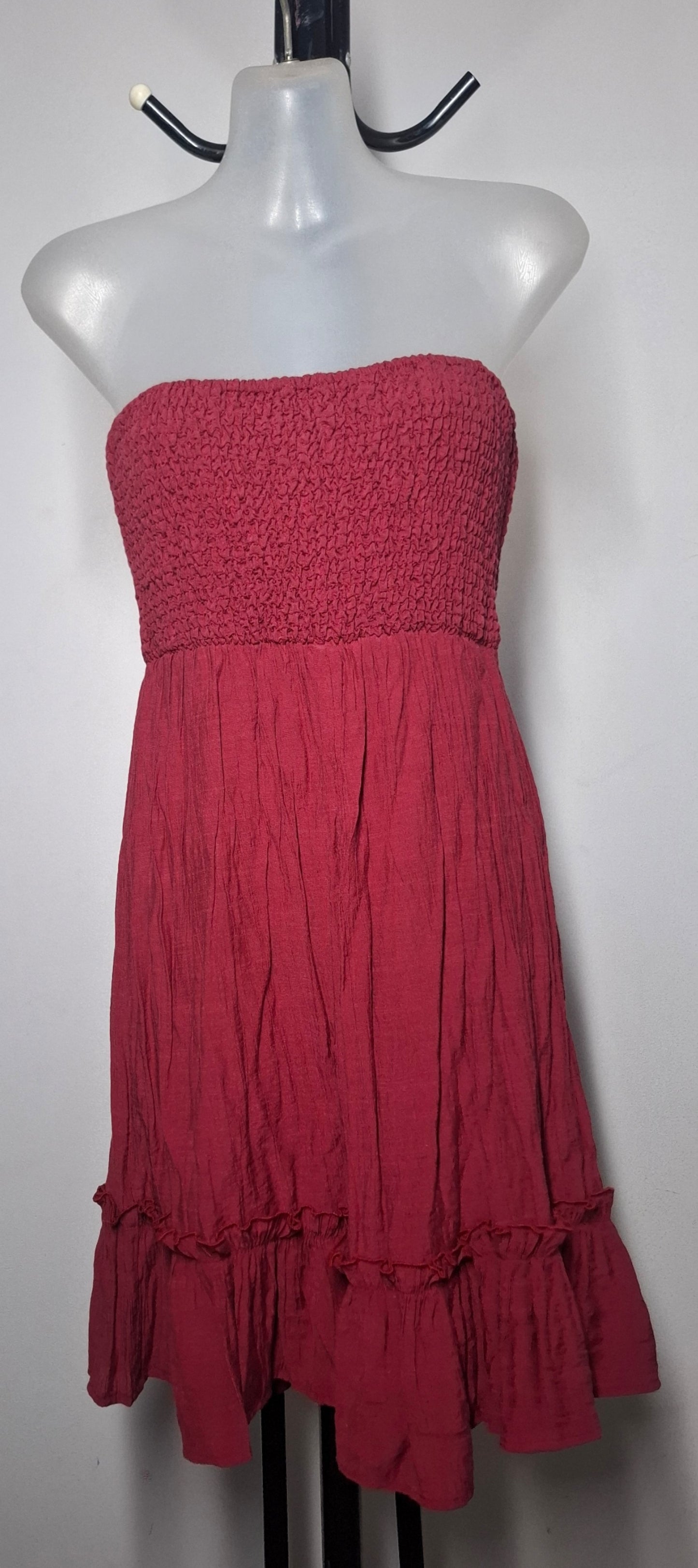 Size 14 - Strapless Elastic Ruched Stretchy Dress