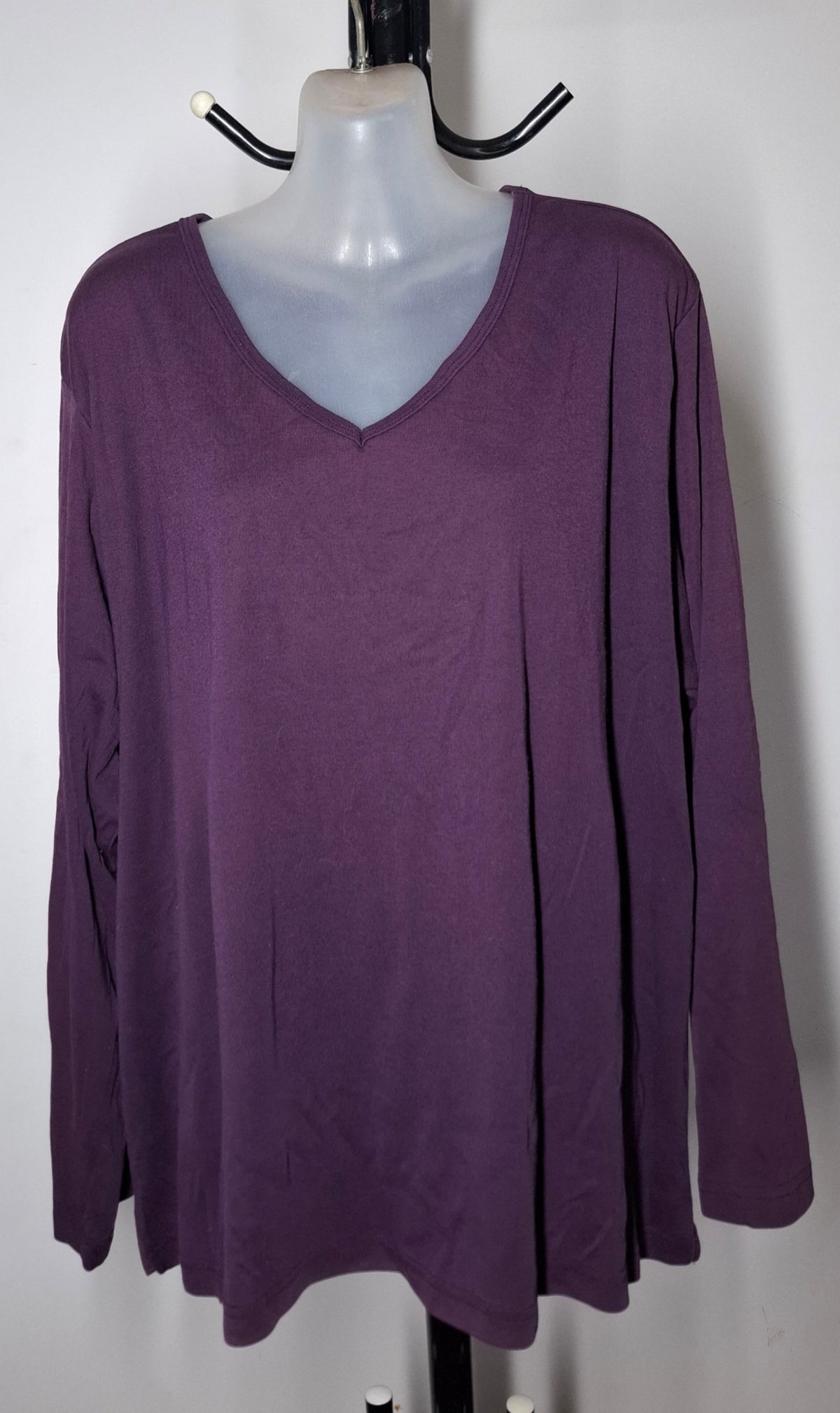 Size 24 - Stretchy Purple Long Sleeve Top