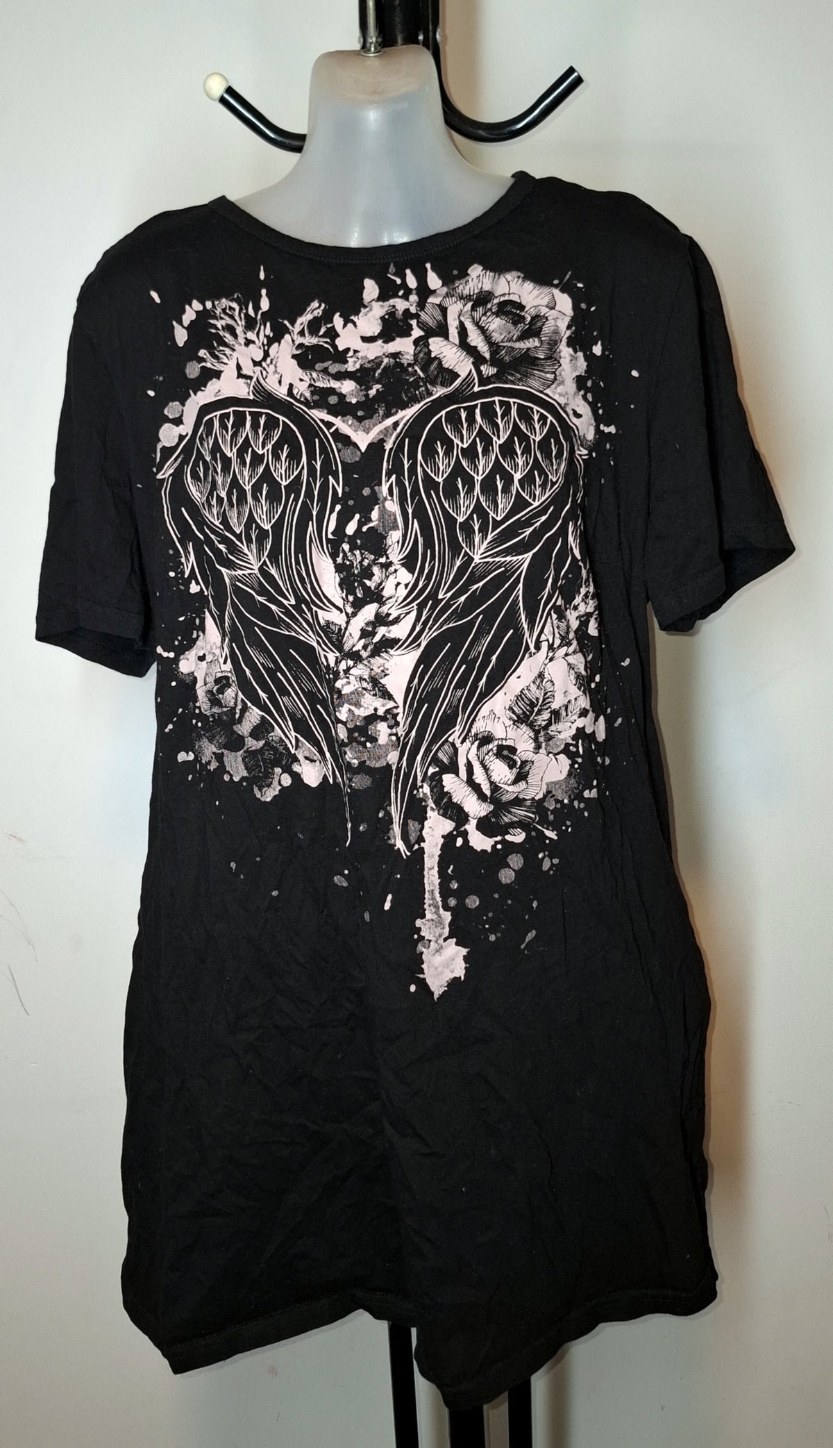 City Chic XS - Stretchy Angel Love Heart Rose T-Shirt Dress With Pockets