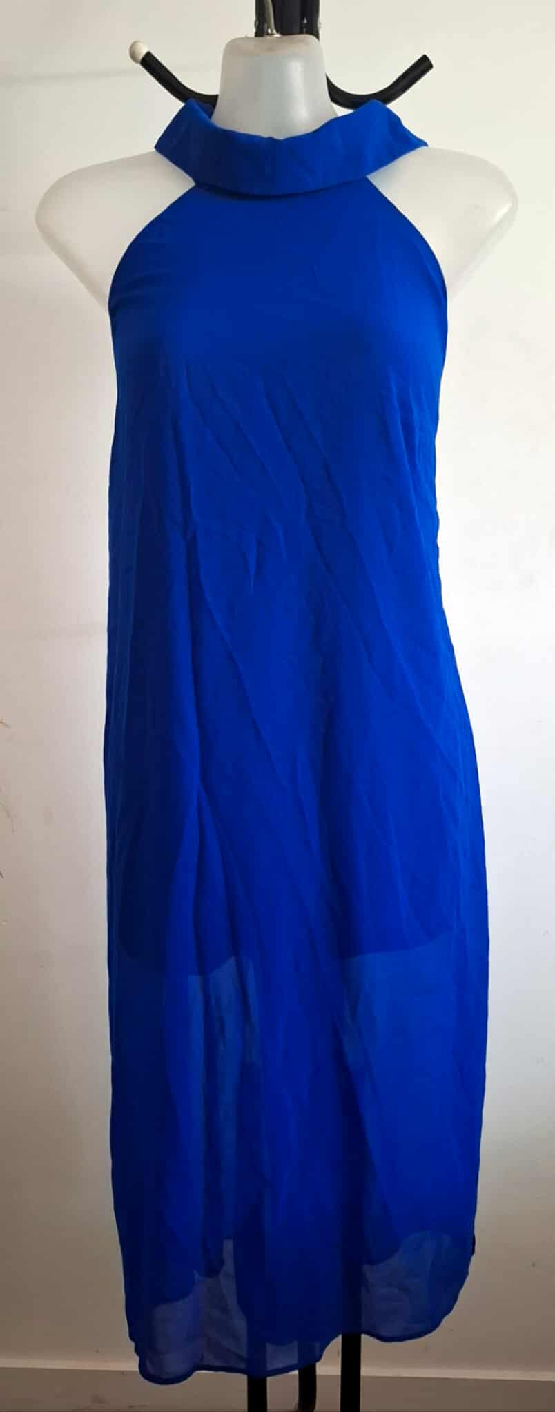 City Chic XS - Blue Chiffon Halter Tunic Top