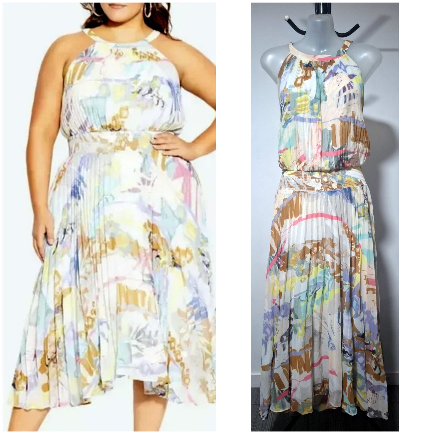 City Chic XL - Pleated Halter Dress