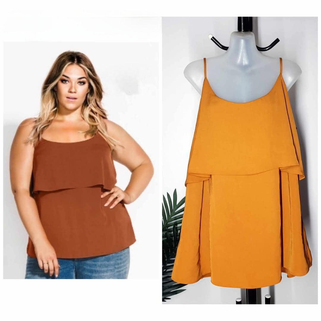 City Chic Small - Mustard Flippy Cami Top