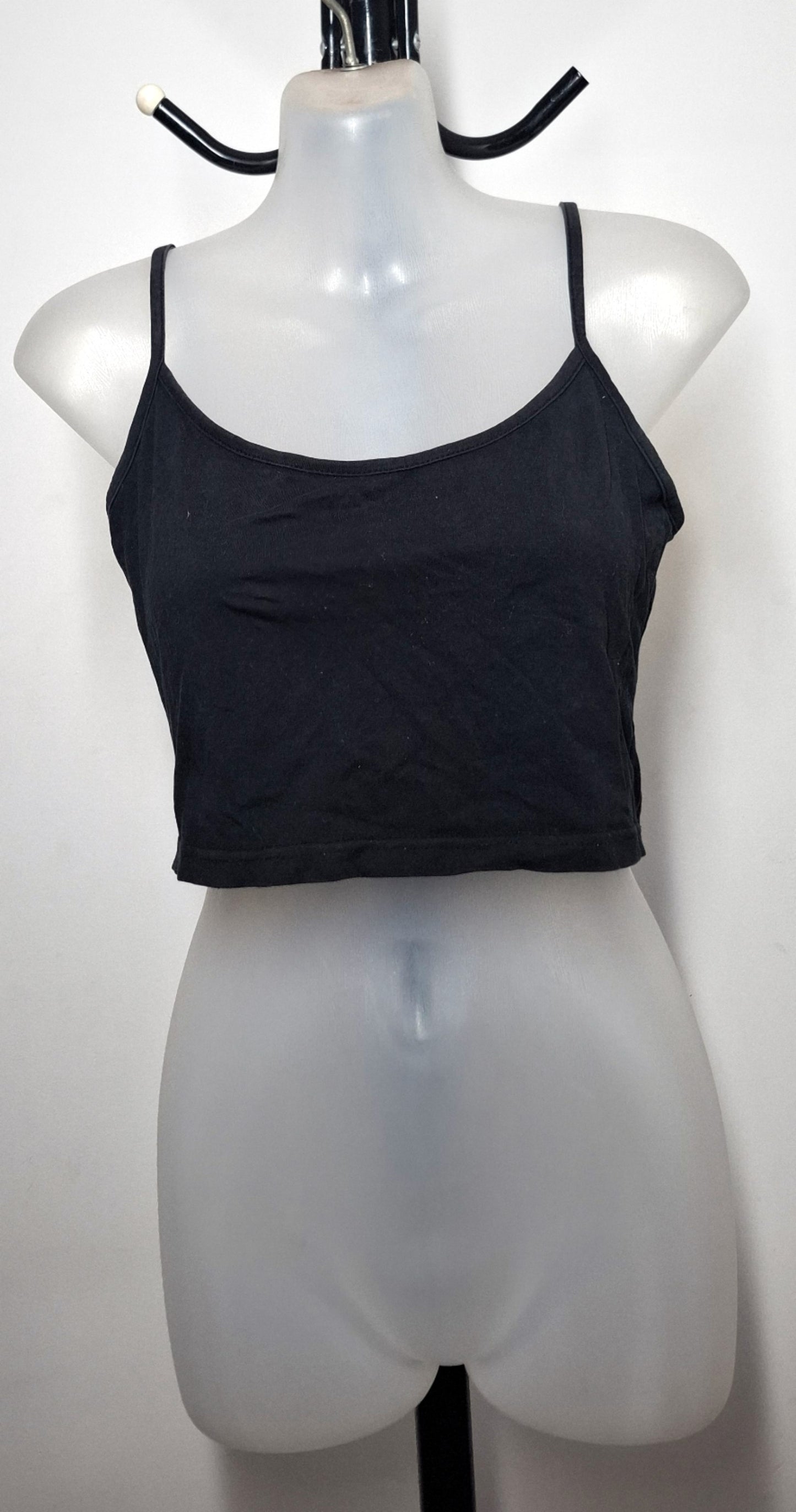 Size 10 - Black Stretchy Crop Top
