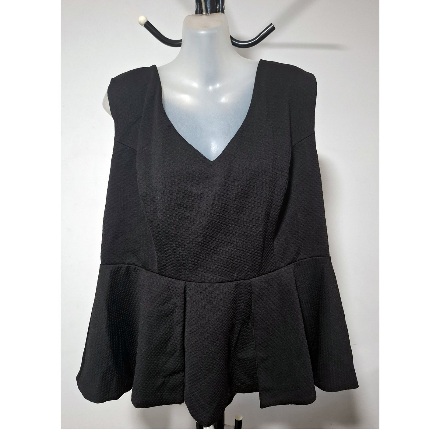 City Chic Large - Black Peplum Top