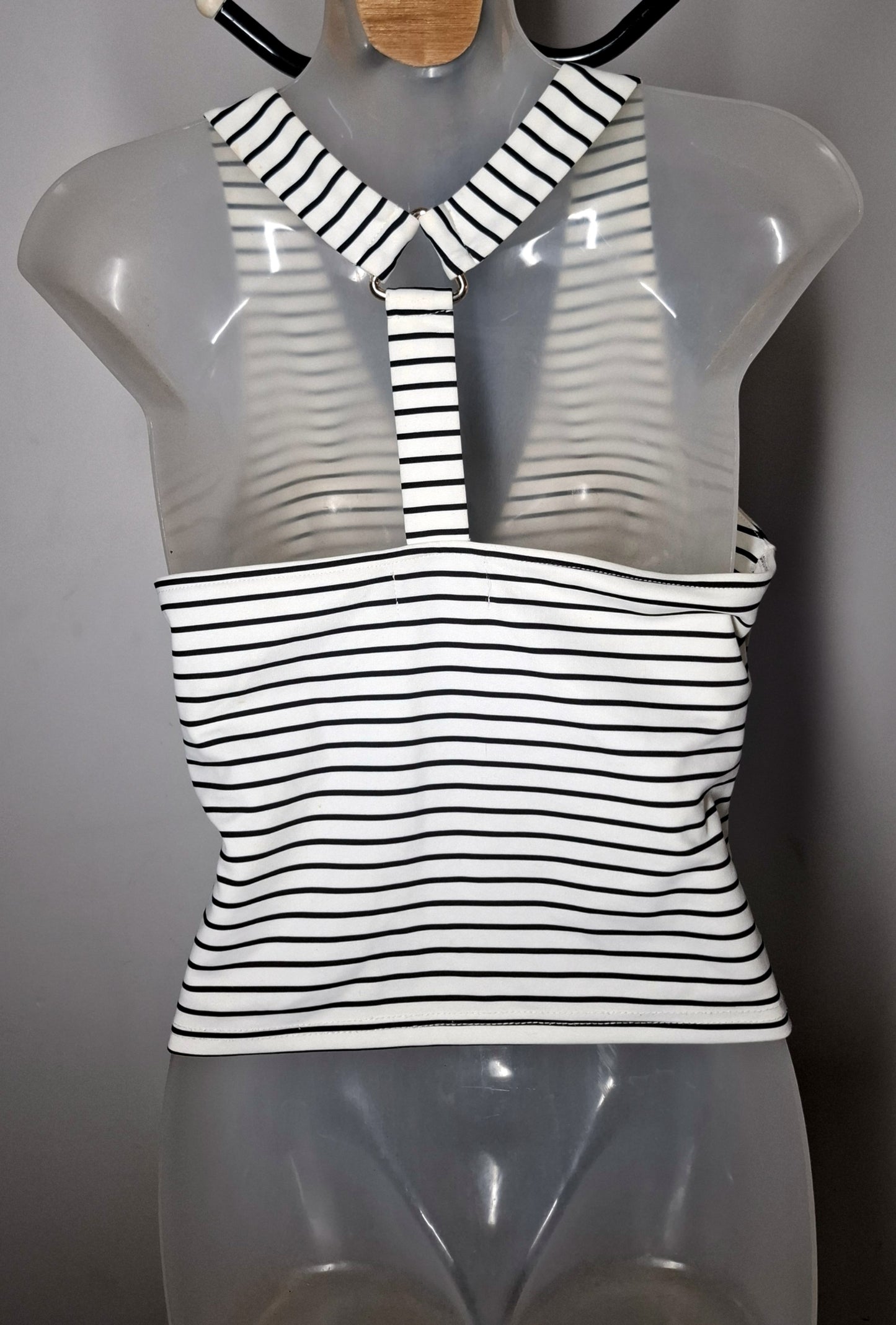 Size 12 - Black & White Striped Racerback Top