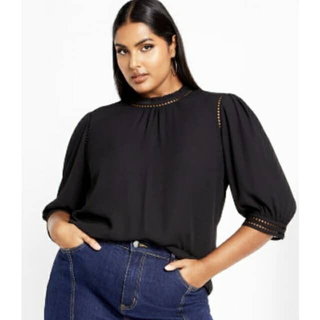 City Chic Small - Ox Blood Top