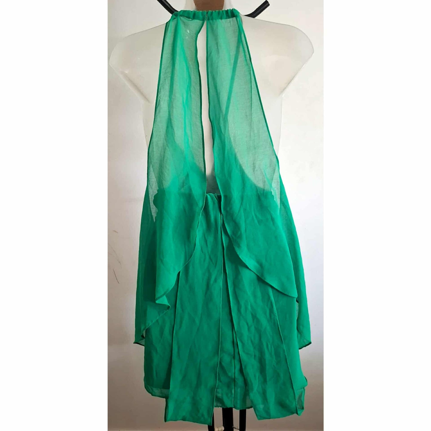City Chic Medium - Green Chiffon Overlay Top