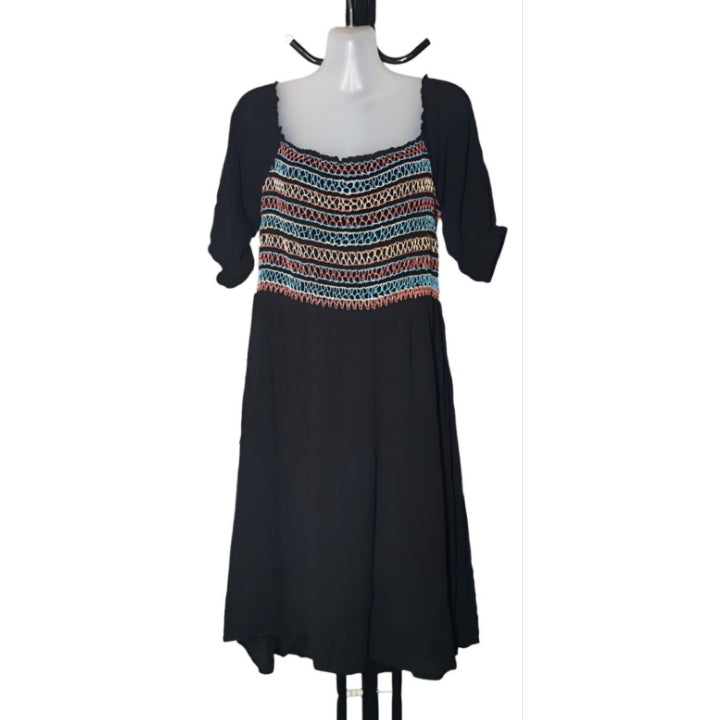 City Chic XS - Shirred Stretchy Off Shoulder Sleeved Dress
