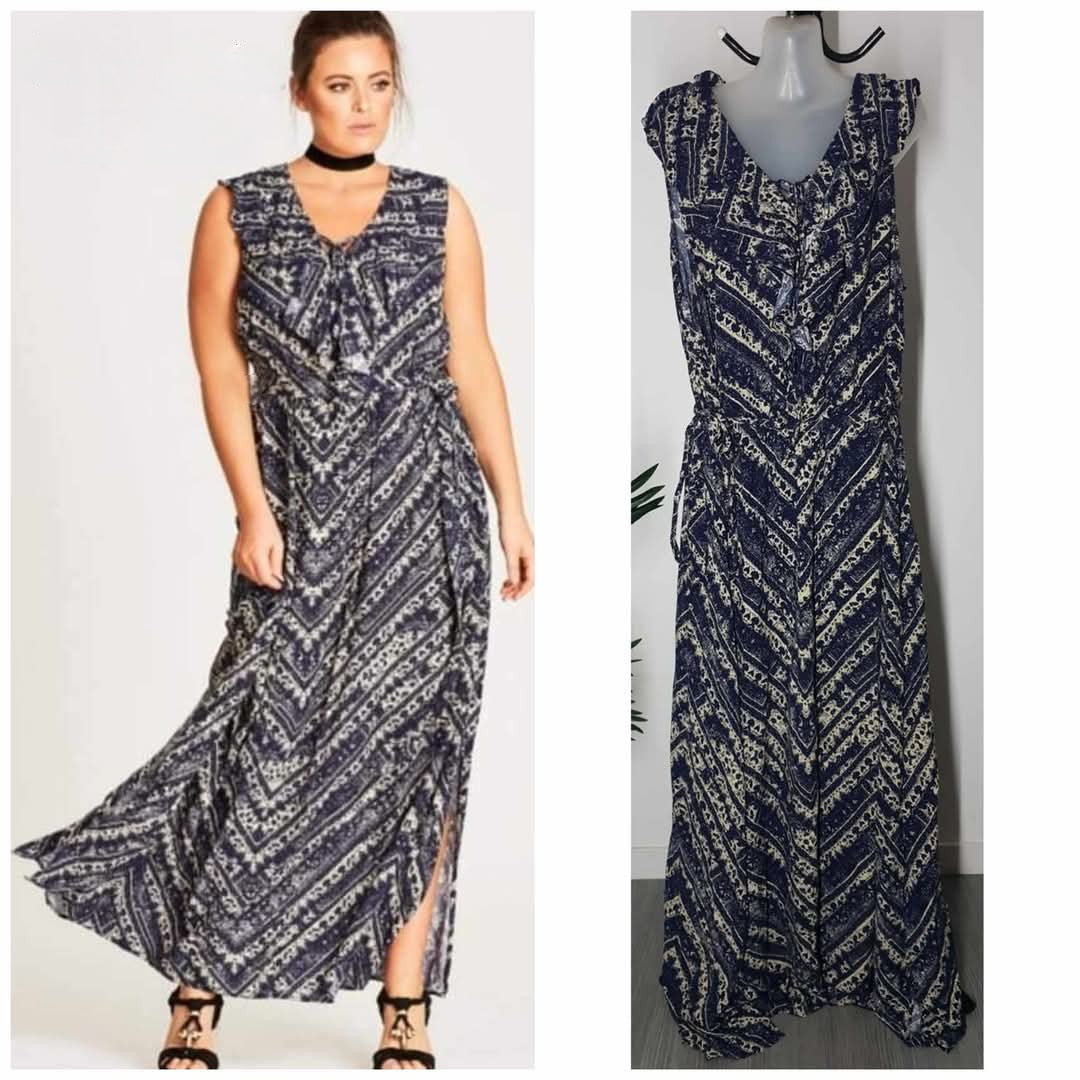 City Chic XL - Maxi Dress With Tie