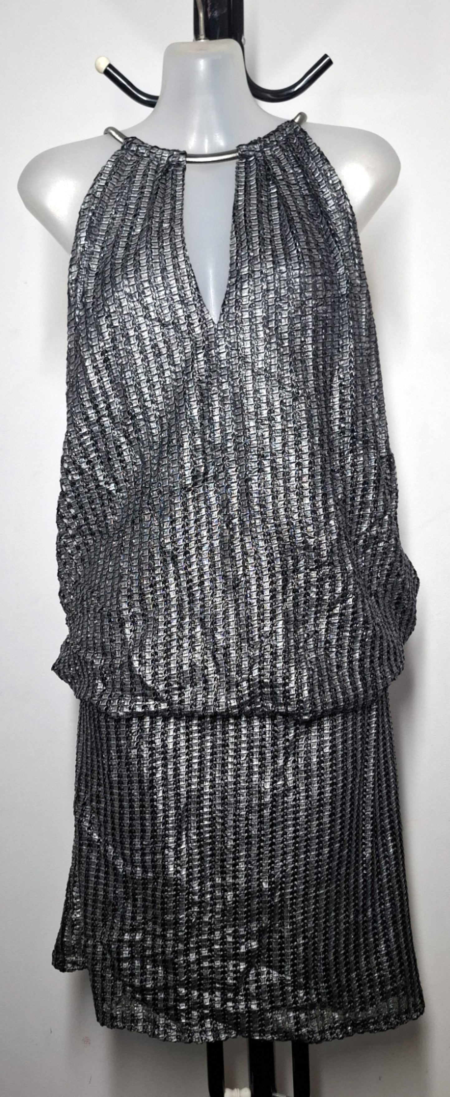 City Chic Small - Metallic Peekaboo Halter Dress