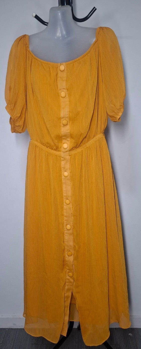 City Chic XS - Mustard Off Shoulder Dress