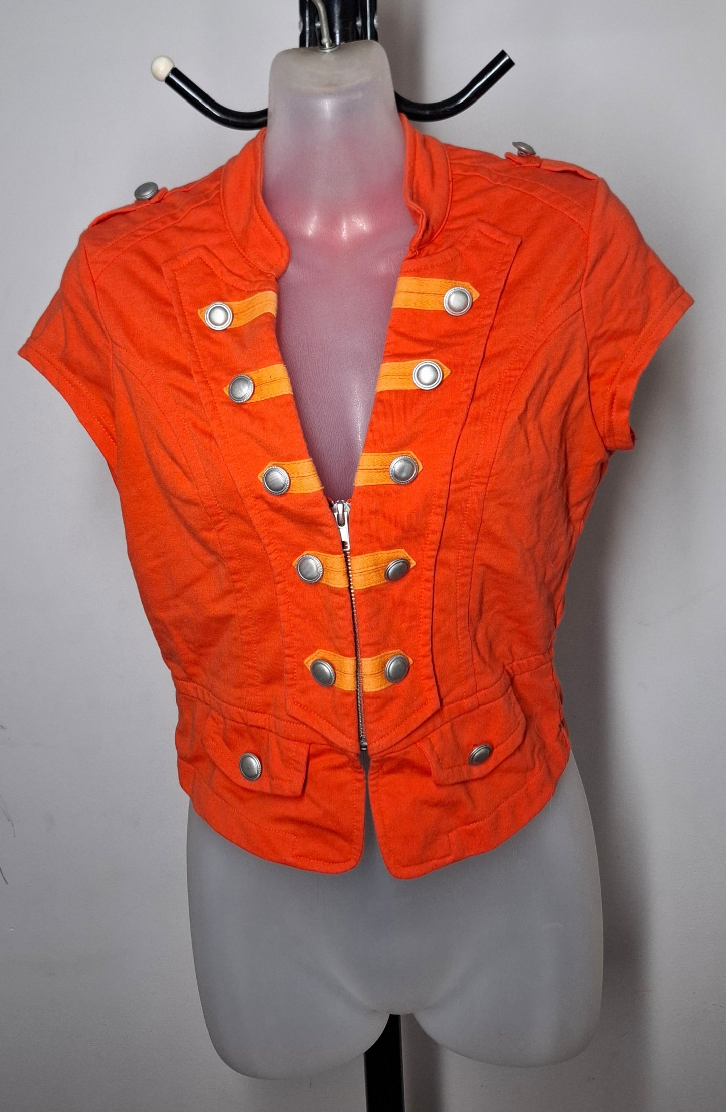 Size 10 - Orange Zip Up Vest Top