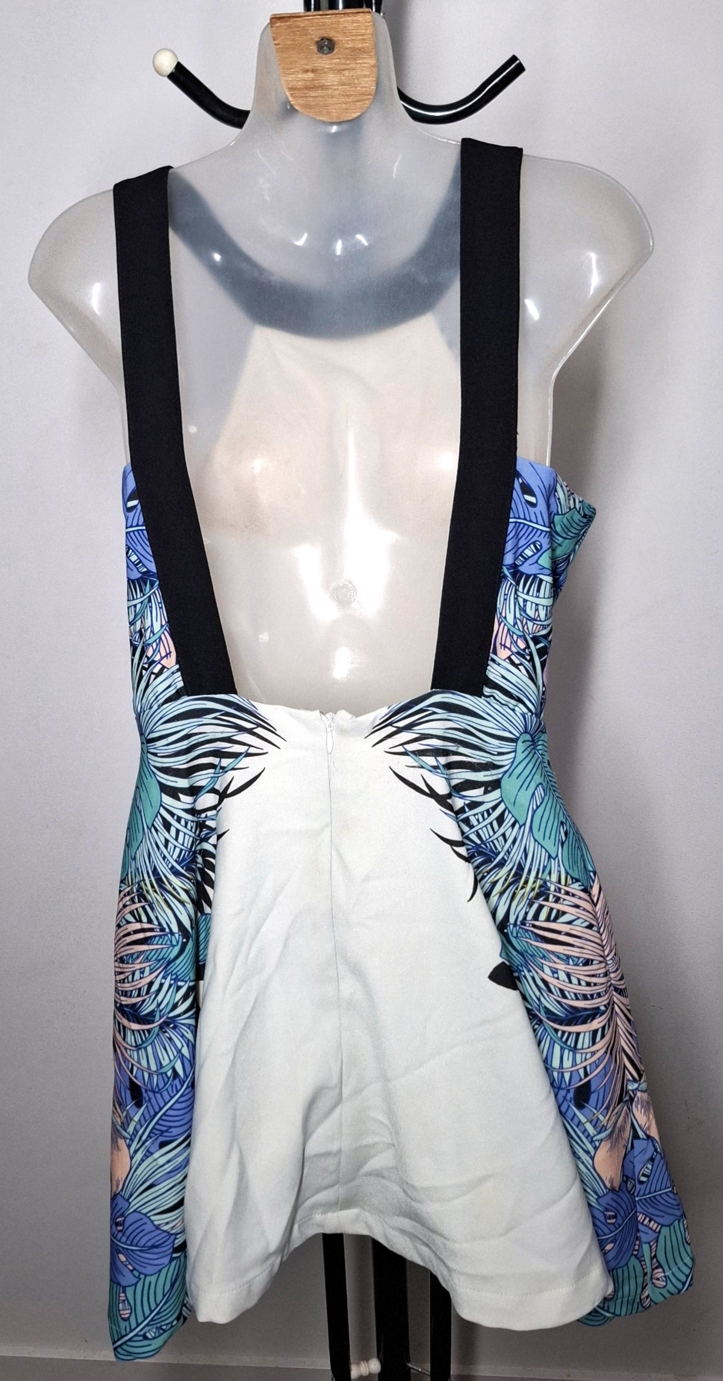 Size 10 - White Floral Halter Skater Fit & Flare Dress