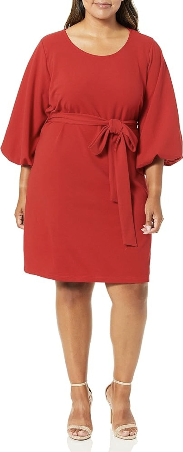 City Chic XS - BLACK Bubble Sleeve Dress With Tie